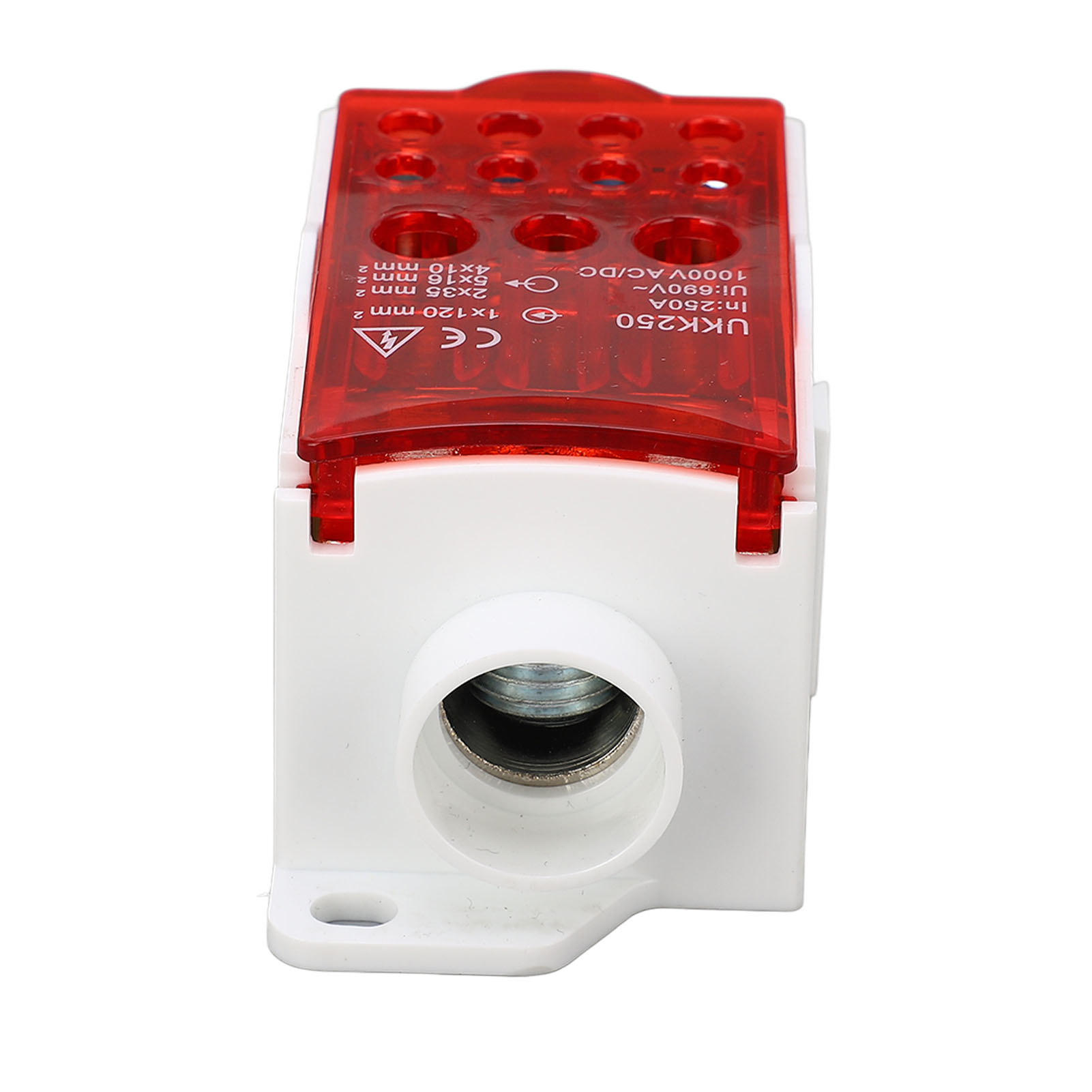 Din-schienen-klemmenblock, Einpolig, 690 V, 250 A, Rot