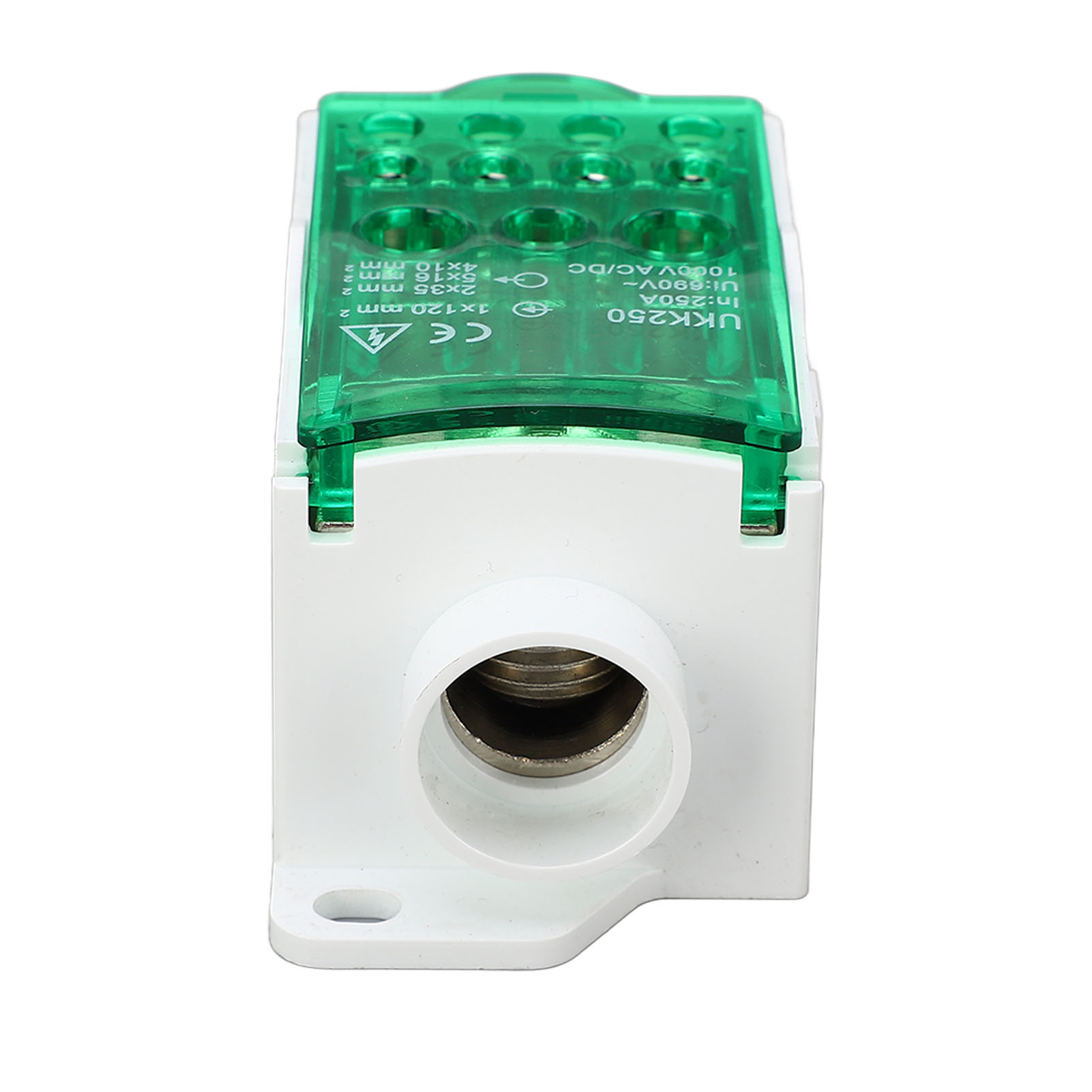 Din-schienen-klemmenblock, Einpolig, 690 V, 250 A, Grün