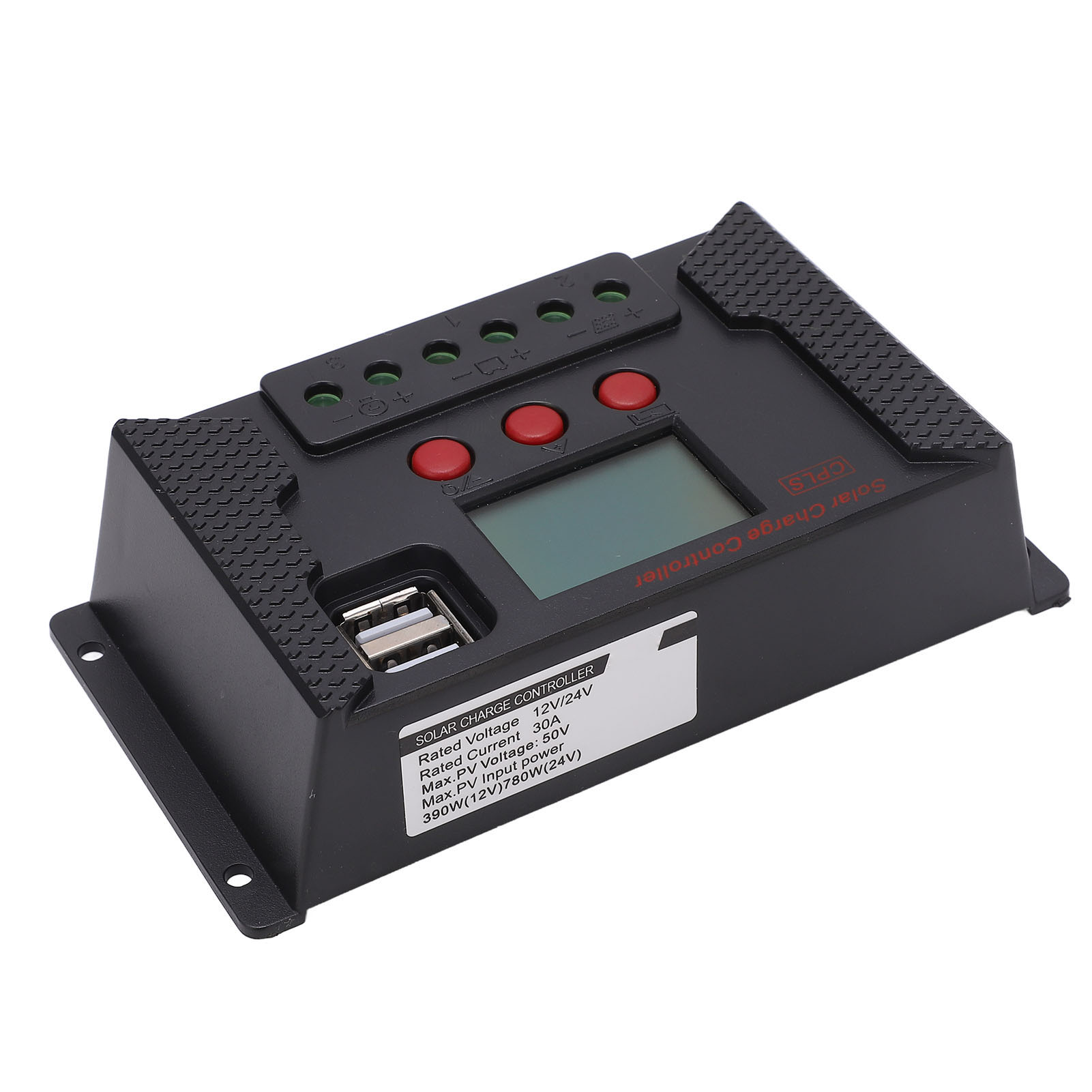 Solar-laderegler Mit Lcd-bildschirm, 12 V/24 V, Automatische Erkennung, 30 A, Für Blei-säure-batterien
