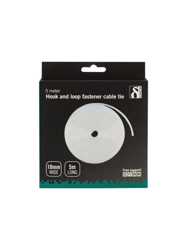 Deltaco Cable Ties 10mm 5m White
