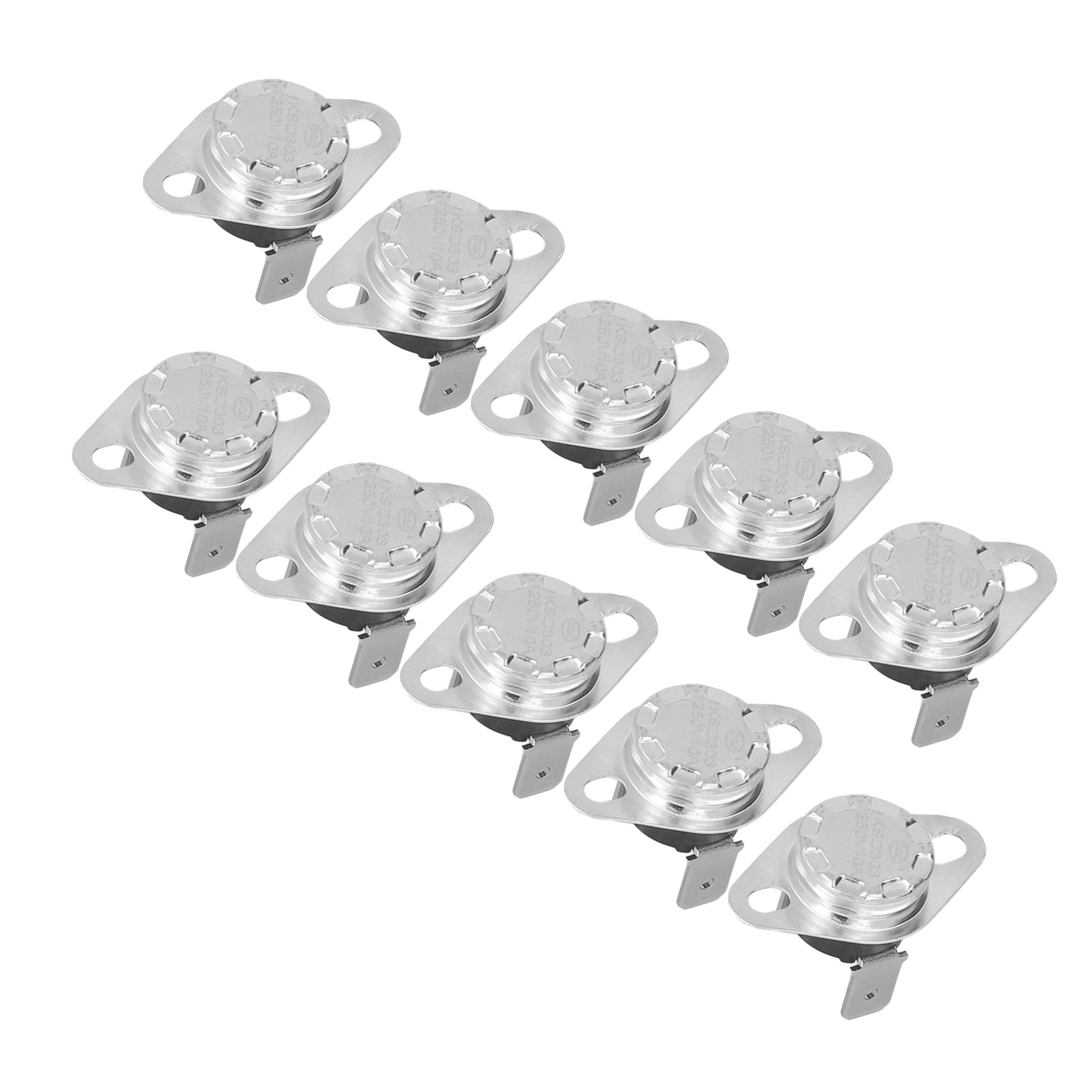 Packung Mit 10 Manuell Rückstellbaren Thermostaten, Bimetall-chip-thermoschalter, Temperaturregelung, 10 A, 250 V, 60 °c