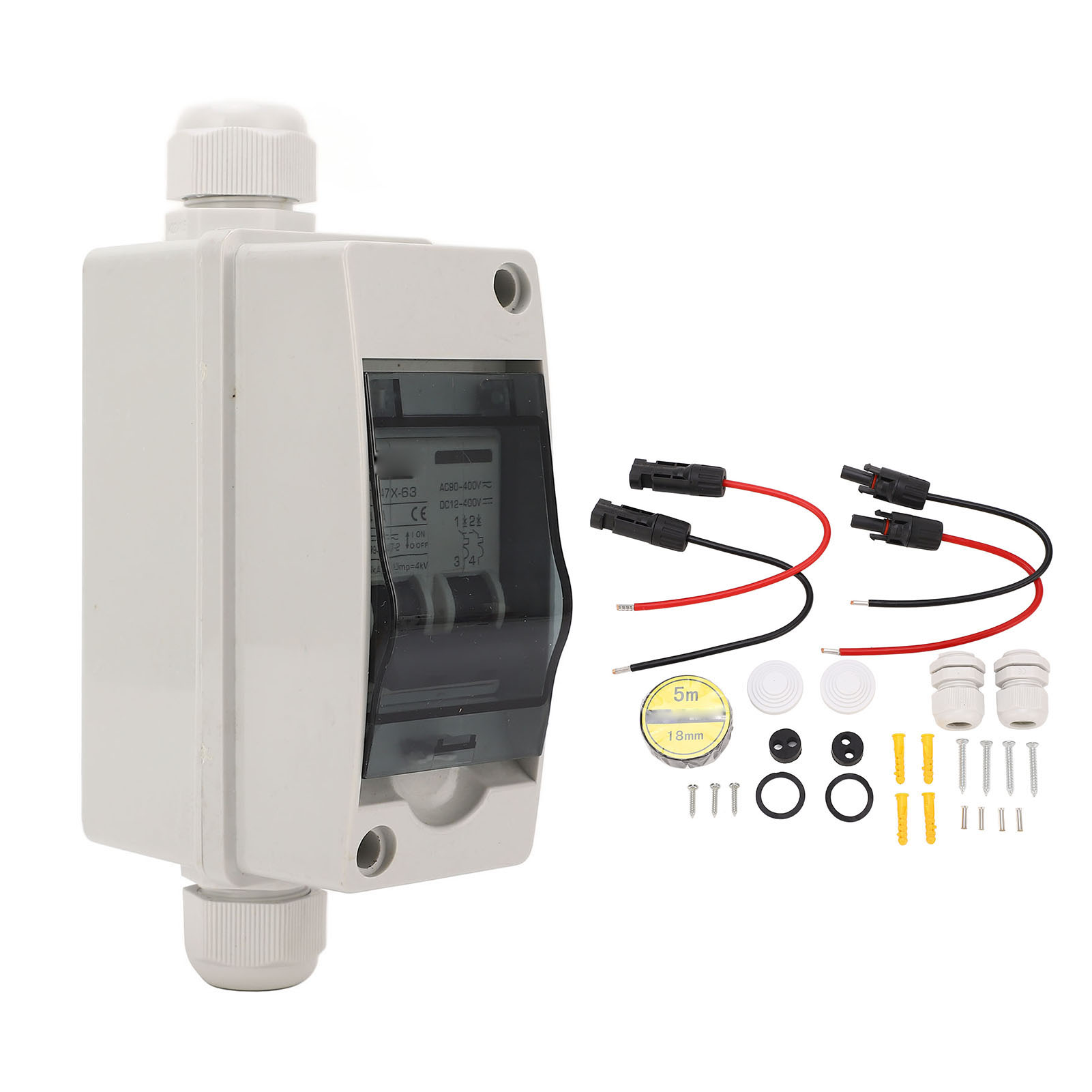 32-a-dc/ac-leistungsschalter Für Photovoltaikanlagen Mit Wasserdichtem Din-schienengehäuse, 12–400 V Dc / 90–400 V Ac