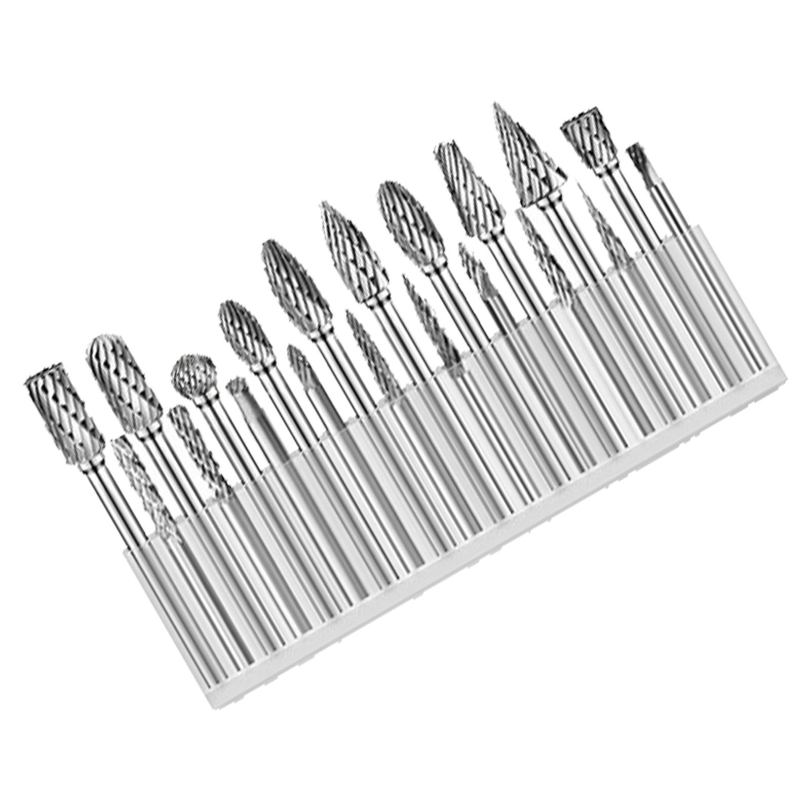 Satz Mit 20 Hartmetall-rotationsfräsern Zum Anfasen Und Gravieren
