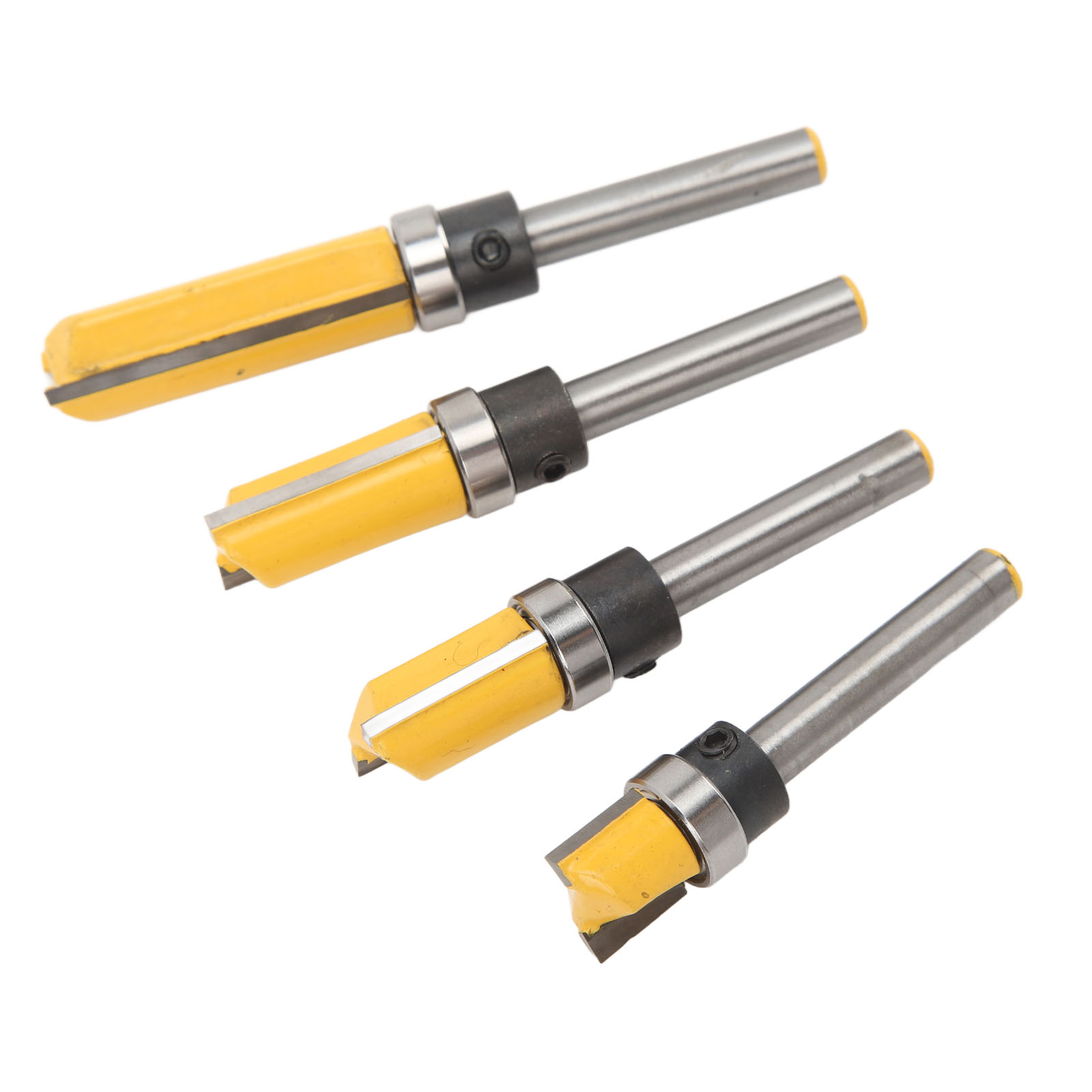 Set Mit 4 Geraden Fräsern Inklusive Aufbewahrungsbox Für Kugellager, 6,35 Mm Hartmetall-holzbearbeitungswerkzeug