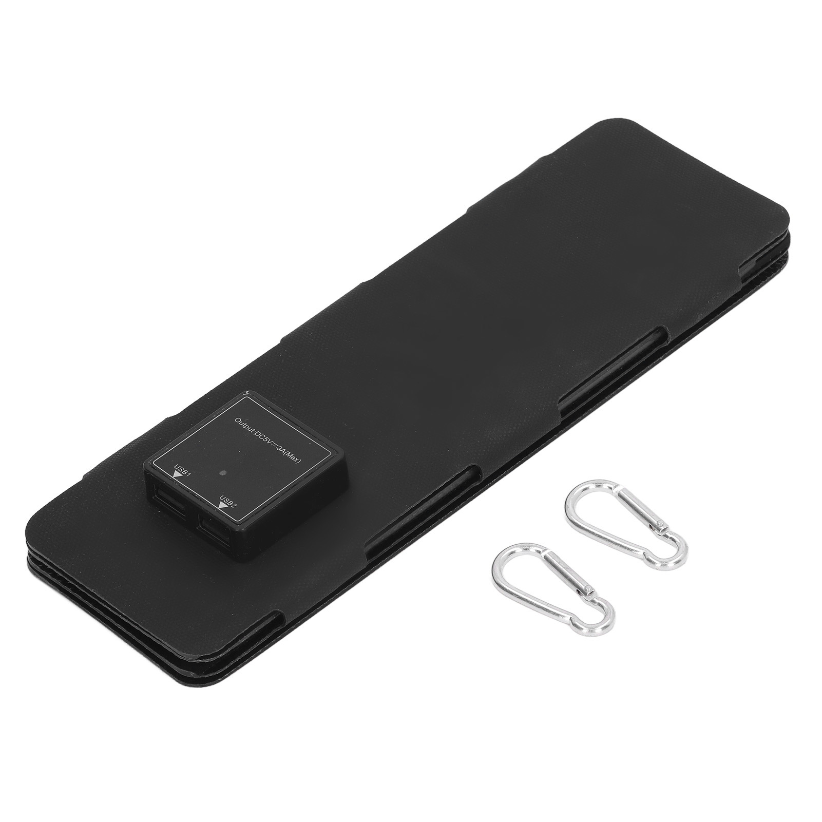 Faltbares 14-w-solarladegerät, Zwei Usb-ausgänge, Wirkungsgrad 0–2,5 A, Für Den Außenbereich, 5 V, Schwarz