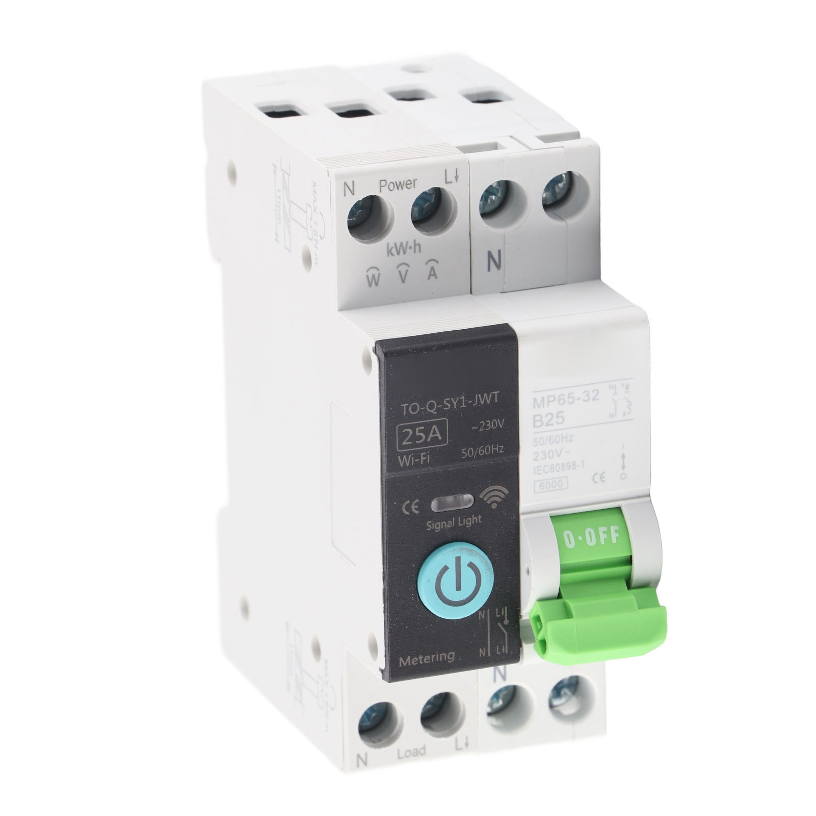 Intelligenter Wlan-leistungsschalter Mit Zähler, Fernbedienung Und Zeitschaltuhr, 1p+n 25a 230vac Haushalts-leistungsschalter