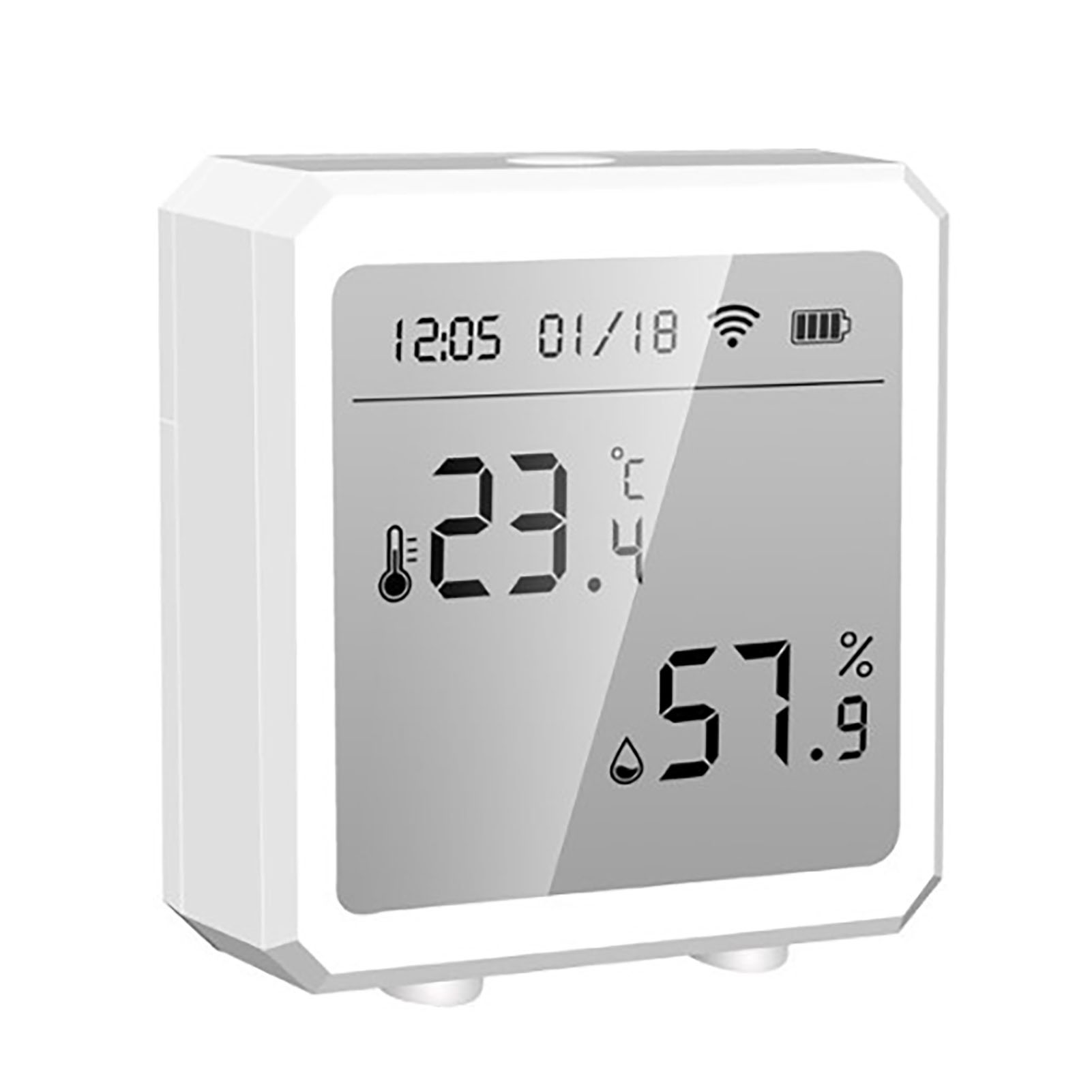 Temperatur- Und Feuchtigkeitsmonitor Mit Wlan-sensor, Steuerung, Detektor Und Digitalem Lcd-display, Elektronisches Thermometer Für Tuya