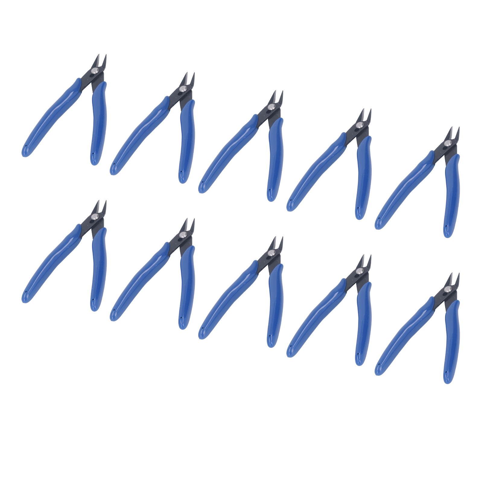 Set Mit 10 Diagonal-schneidzangen Aus Hochkohlenstoffhaltigem Stahl Für Metall- Und Kunststoffkabel.