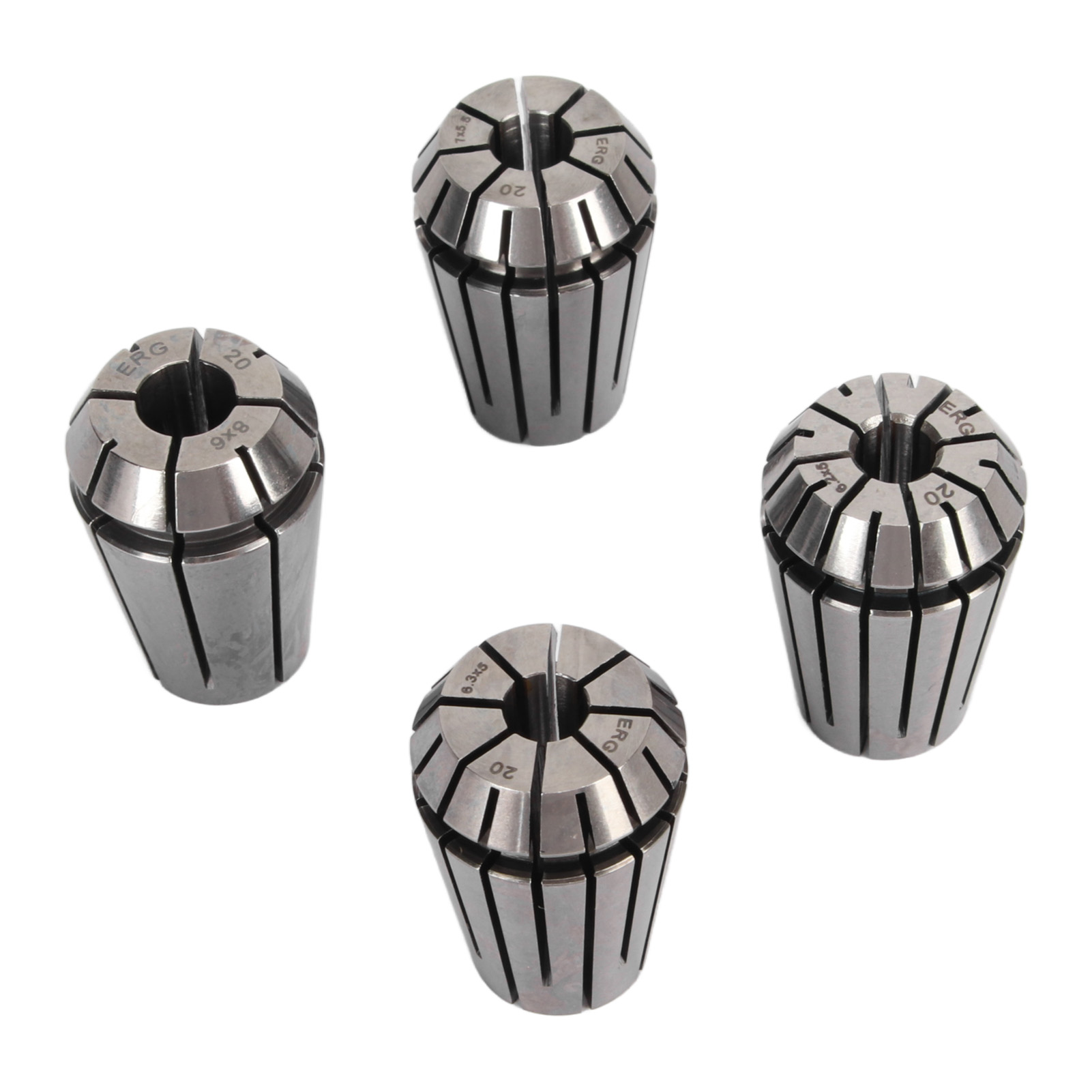 Satz Mit 4 Spannzangenfuttern Aus Hochkohlenstoffhaltigem Stahl, 4 Federbelastete Backen Für Cnc-schleif- Und Graviermaschinen