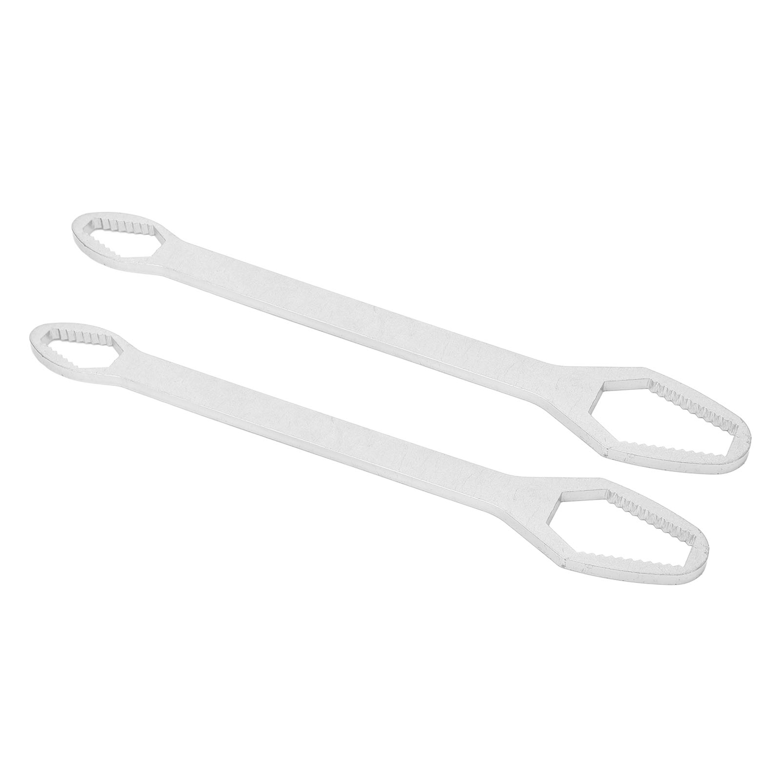 Doppelseitige, Selbstspannende Und Verstellbare Sternförmige Universalschlüssel, 8-22 Mm, Länge 260 Mm, Elektrolytisch Verzinkt, Silberfarben.