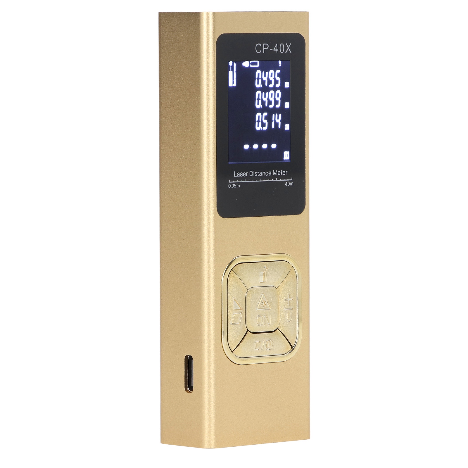 Hochpräziser, Tragbarer, Handgeführter Digitaler Laser-entfernungsmesser Mit Hintergrundbeleuchtetem Lcd-bildschirm Und Einer Reichweite Von Bis Zu 40 Metern.