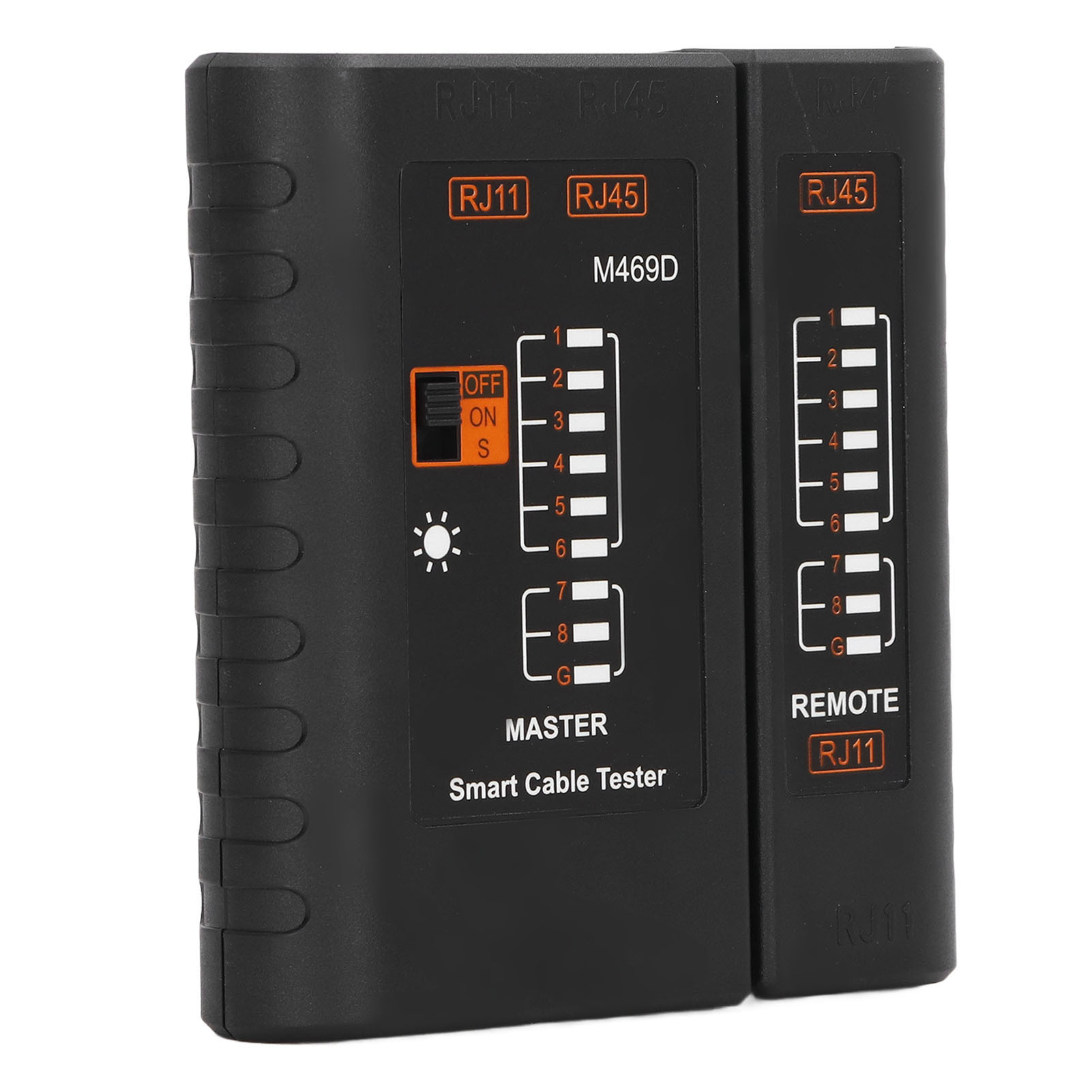 Tragbarer Netzwerkkabeltester Mit Led-abdeckung Und Präziser Erkennung, Schwarz, Geeignet Für Lan-kabel (rj45/rj11)