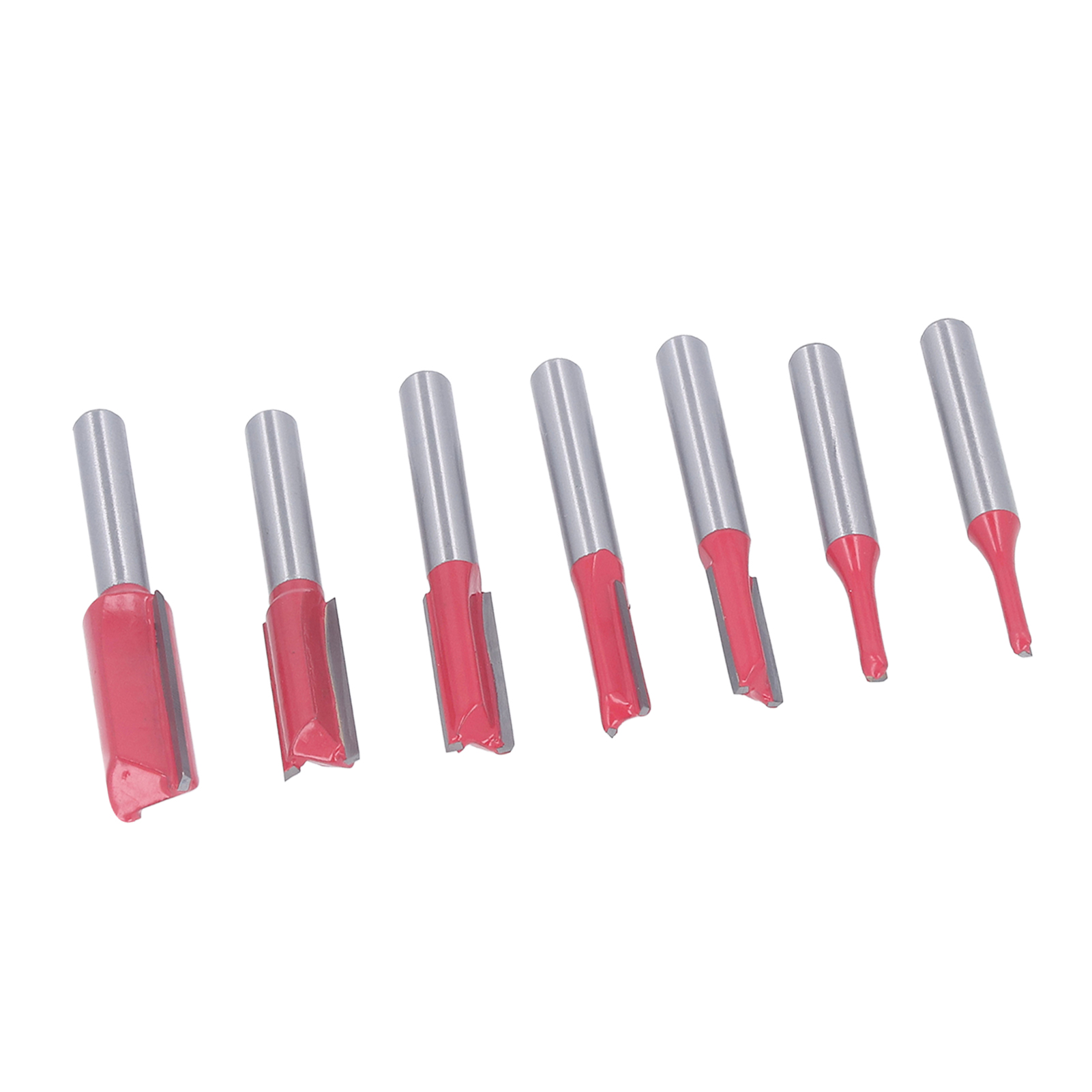Set Mit 7 Geraden Fräsern Aus Wolframstahl, 6,35 Mm Schaft, Zum Nutenfräsen Und Ausfräsen Von Holz