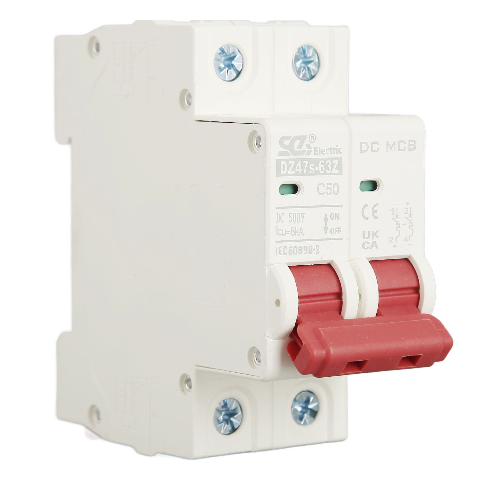 Modularer Gleichstrom-leistungsschalter Mit Überlast- Und Kurzschlussschutz Bipolarer Photovoltaik-leistungsschalter 50 A 500 V