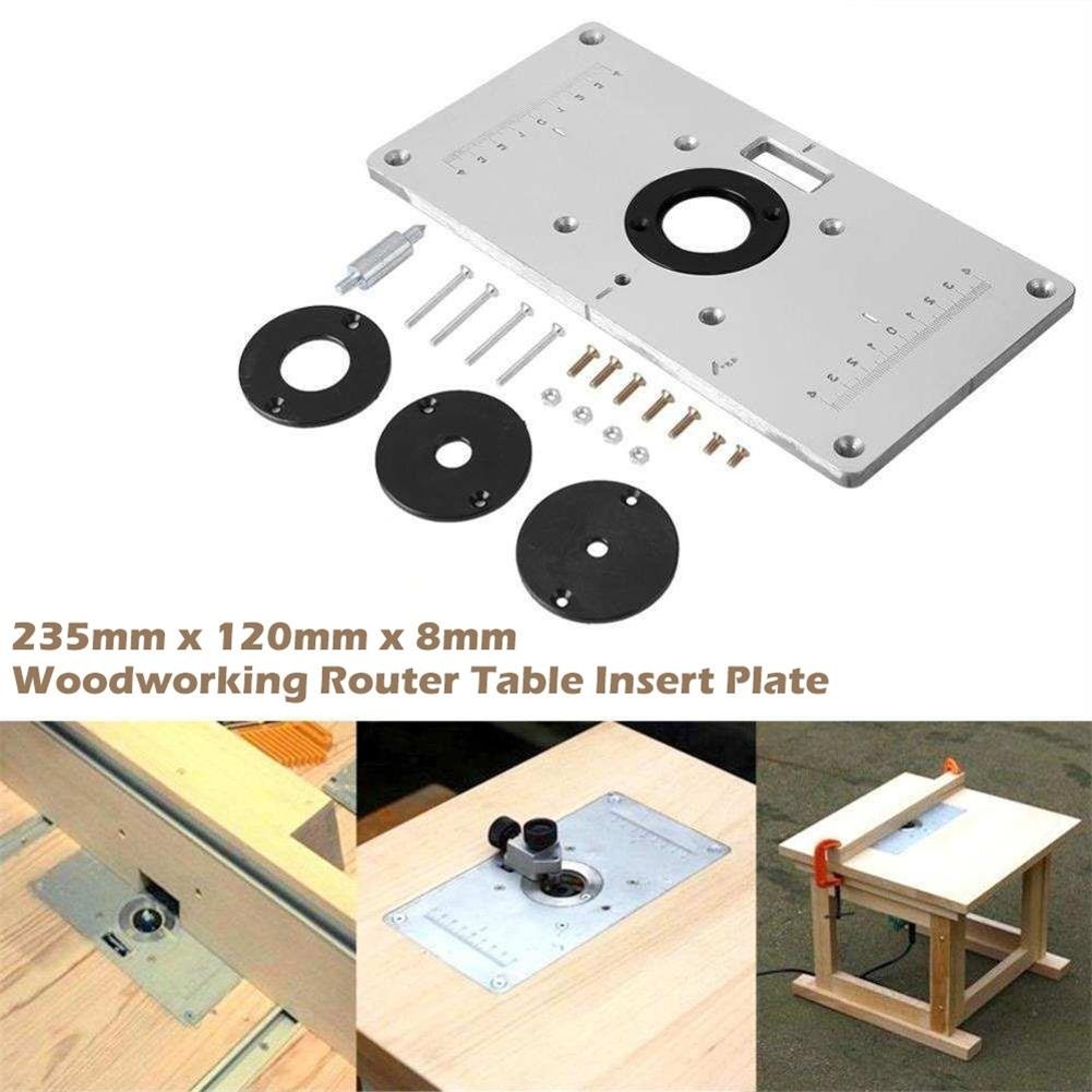 Einsatzplatte Aus Aluminiumlegierung Für Frästische Mit 4 Ringschrauben Für Holzbearbeitungsbänke
