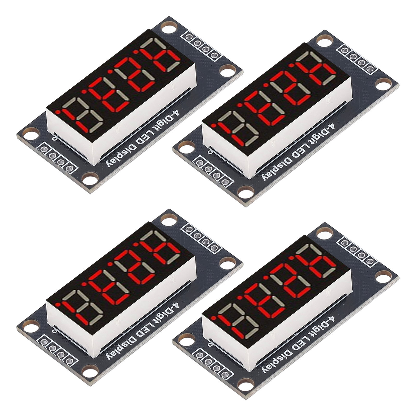 4 Led-röhren-digitalanzeigemodule, 4-stellig, 7-segment, 0,36 Zoll, Tm1637-treiberchip, Rot Mra110b