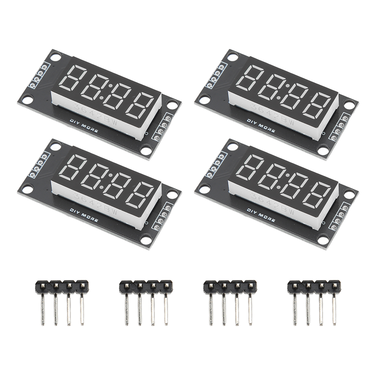 4 X 4-stellige, 7-segment-led-röhren-digitalanzeigemodule (0,36 Zoll), Tm1637-treiberchip, Gelber Mra110h