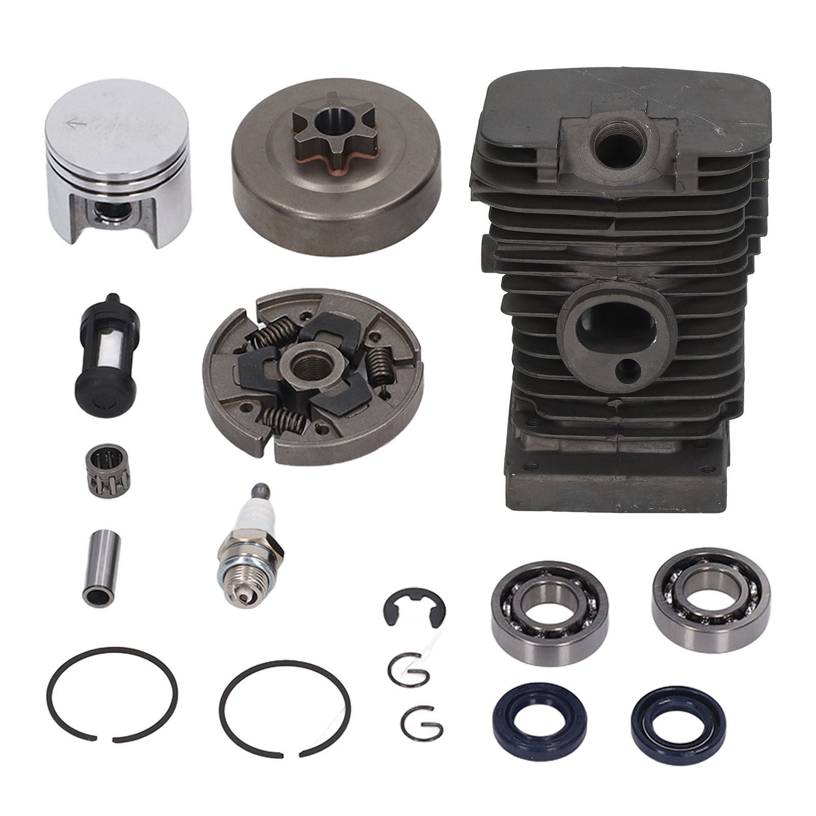 3/8" 6-zahn-kettensägen-set Inklusive Zylinder, Zündkerze, Luftfilter Und Lager Für Stihl Ms180 Ms170 38 Mm