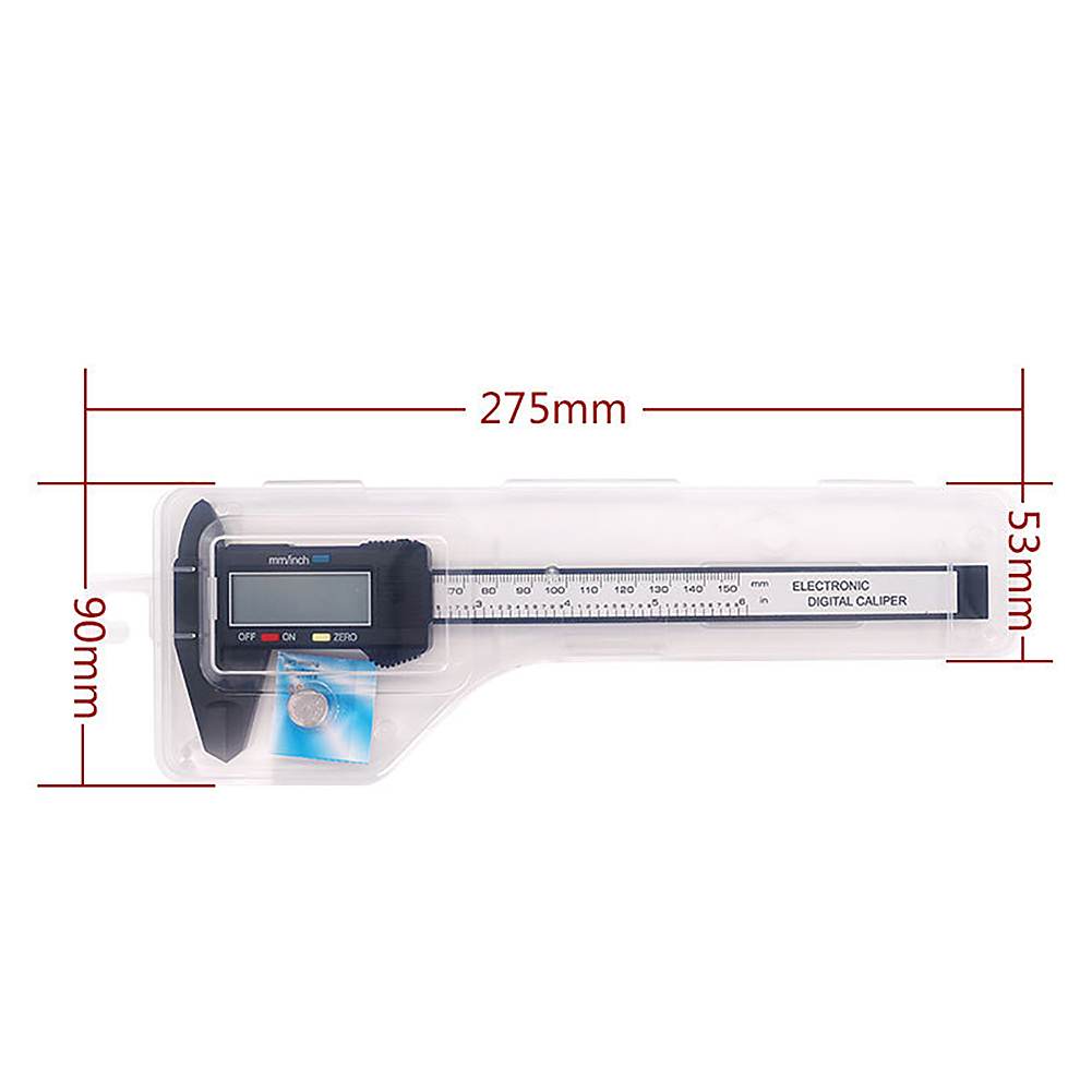 Digitaler Messschieber 0-6 Zoll/0-150 Mm Mit Großem Lcd-display, Elektronisches Messgerät Aus Kunststoff