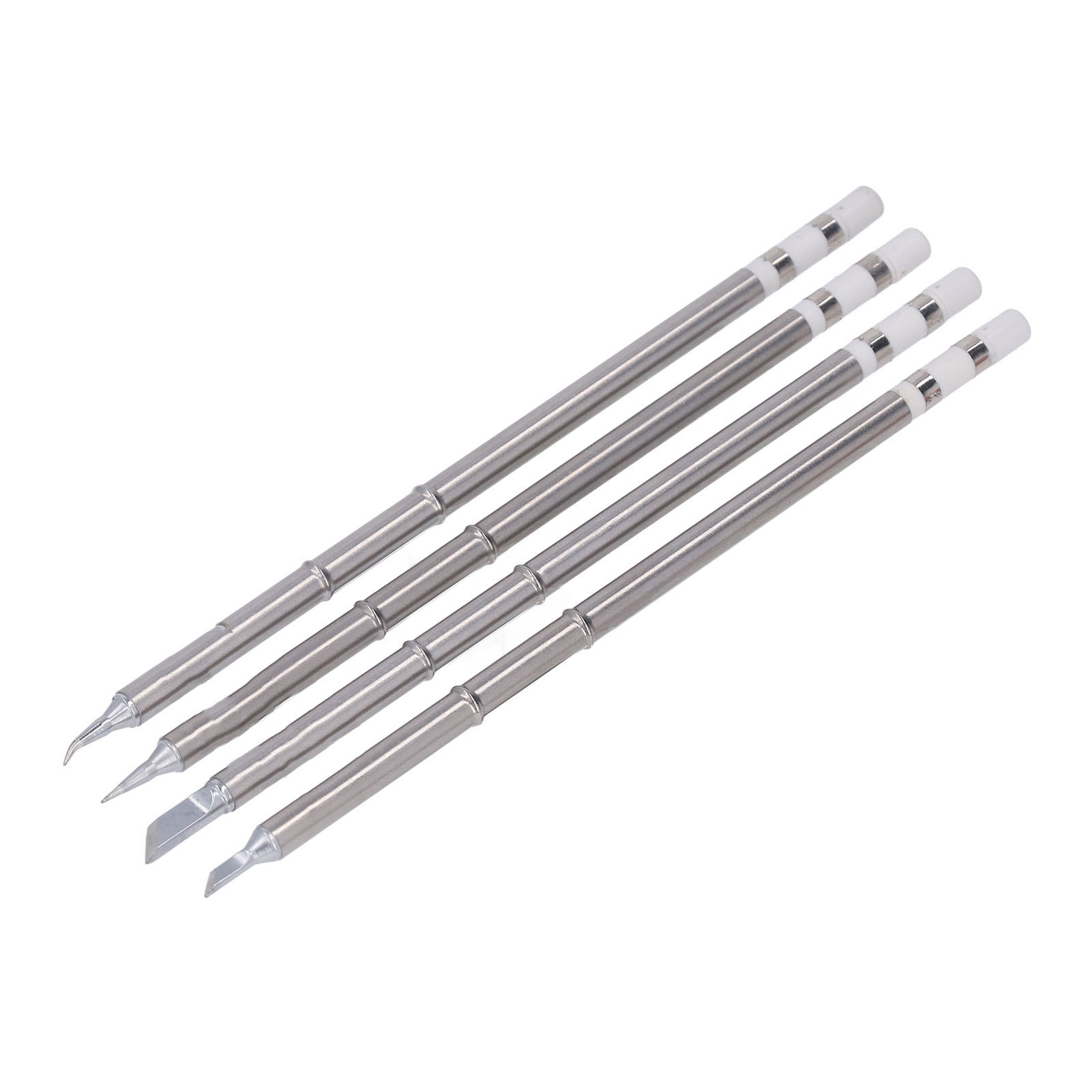 Set Mit 4 Lötspitzen Aus Edelstahl: Winkelspitzen, Große Und Kleine Spitzen, Messerspitzen.