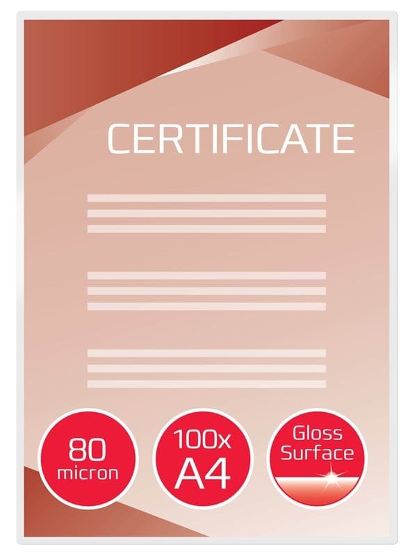 GBC Document Laminiertasche für Dokumente, glänzend, Format A4, 2 x 80 Mikron