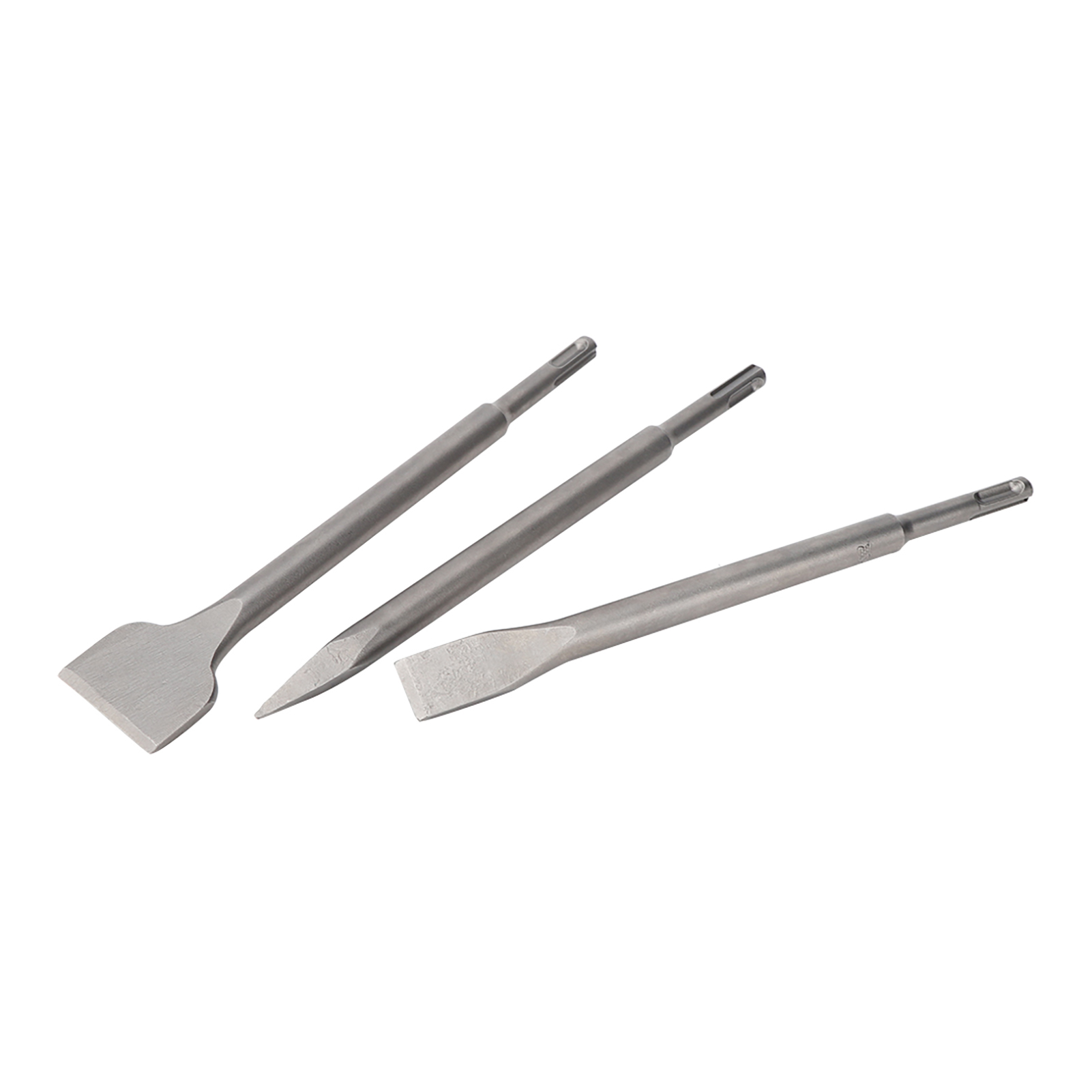 Set Aus 3 Runden, Breiten Holzmeißeln Aus Legiertem Stahl Für Beton, Stein, Ziegel Und Fliesen