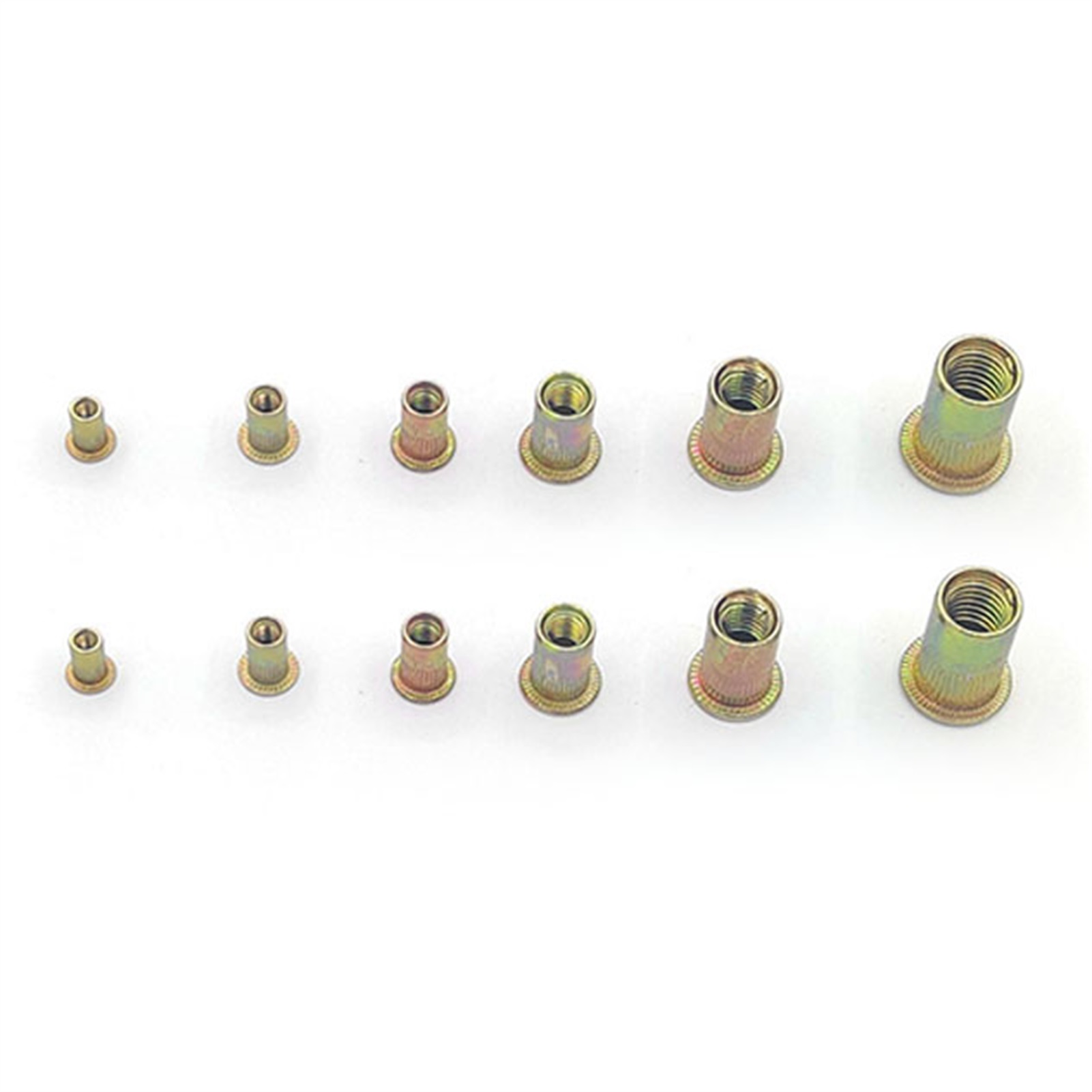 Satz Mit 300 Metrischen Und Zölligen Nietmuttern Aus Farbig Verzinktem Kohlenstoffstahl M3-m8