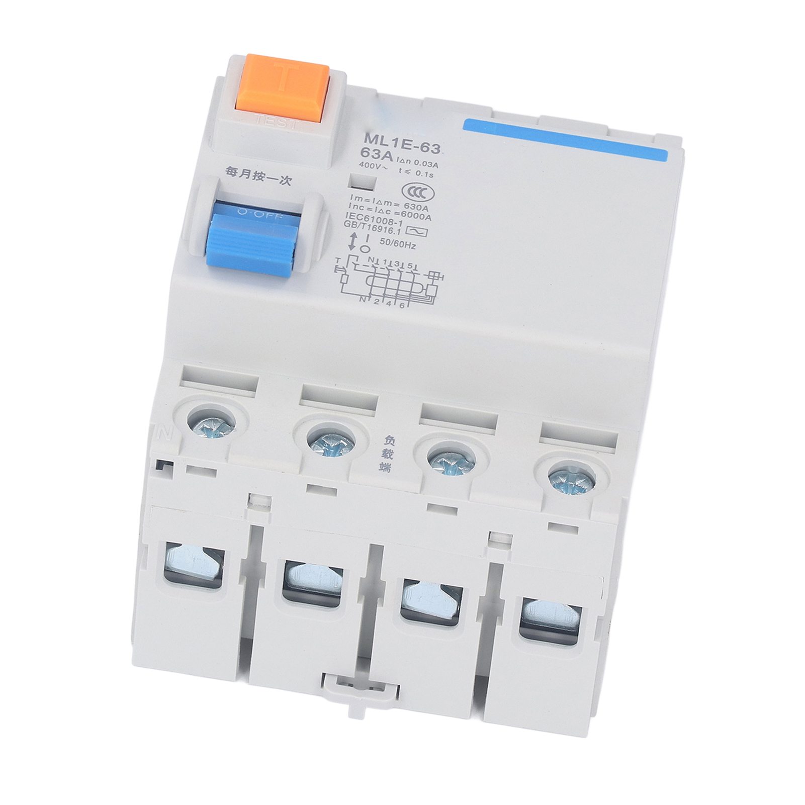 63 A 400 V Drehstrom + Neutralleiter (3p+n) Leitungsschutzschalter, 6 Ka Abschaltvermögen Für Die Sicherheit Im Haushalt