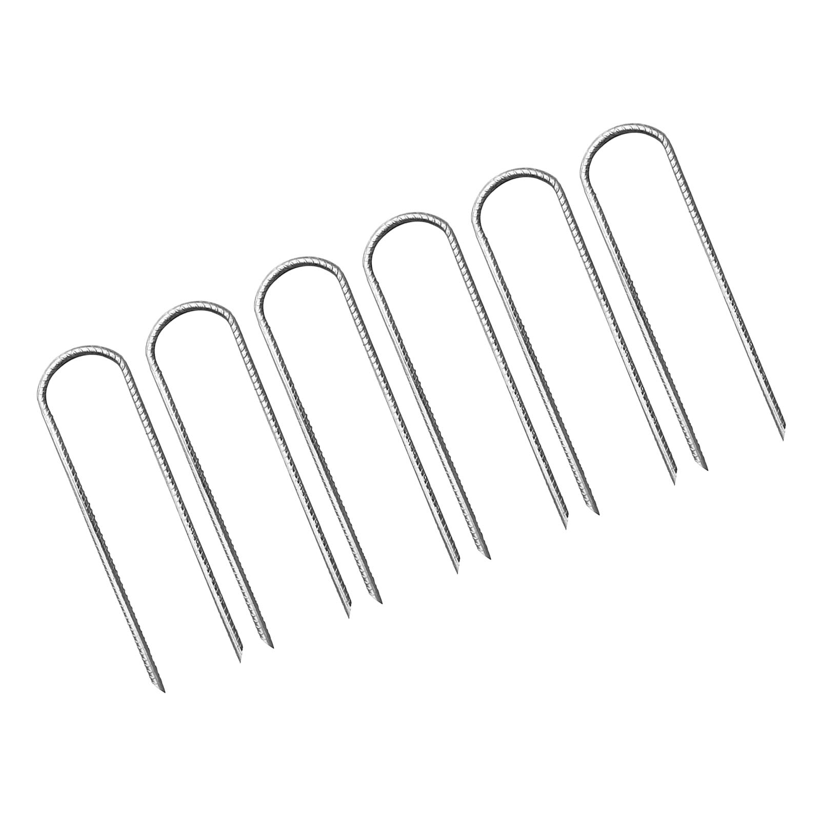 Set Mit 6 Stahlankern (u-förmig) Für Trampoline, Zelte, Campingunterstände Und Schaukeln, 30 Cm (12 Zoll), Silber.