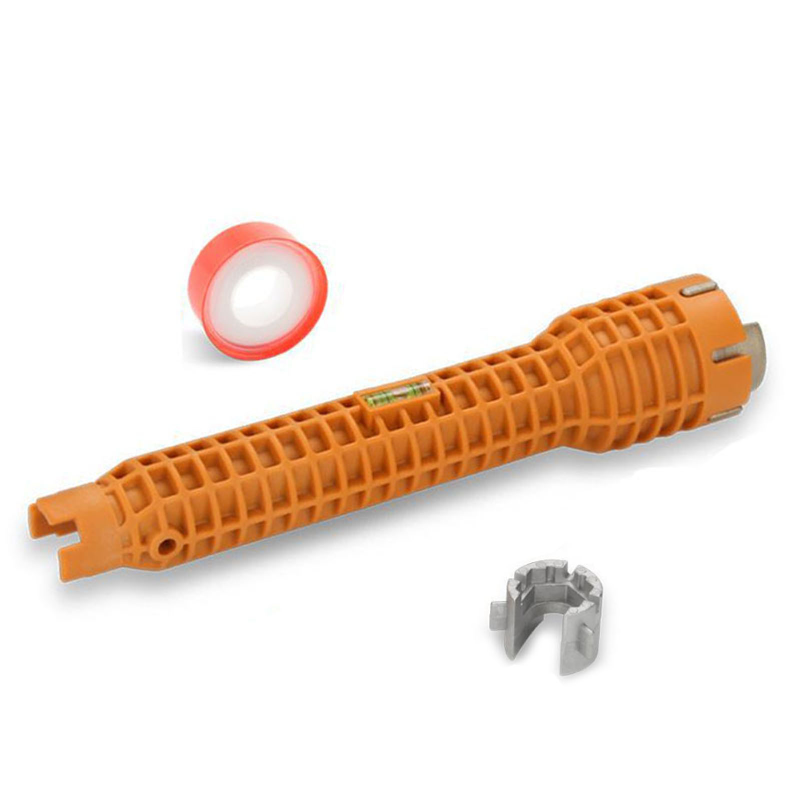 Multifunktionales Werkzeug Zur Armaturenmontage: Armaturenschlüssel Aus Stahl Mit Rutschfestem Abs-griff Und Ptfe-band Für Einseitig Geschraubte Armaturen.