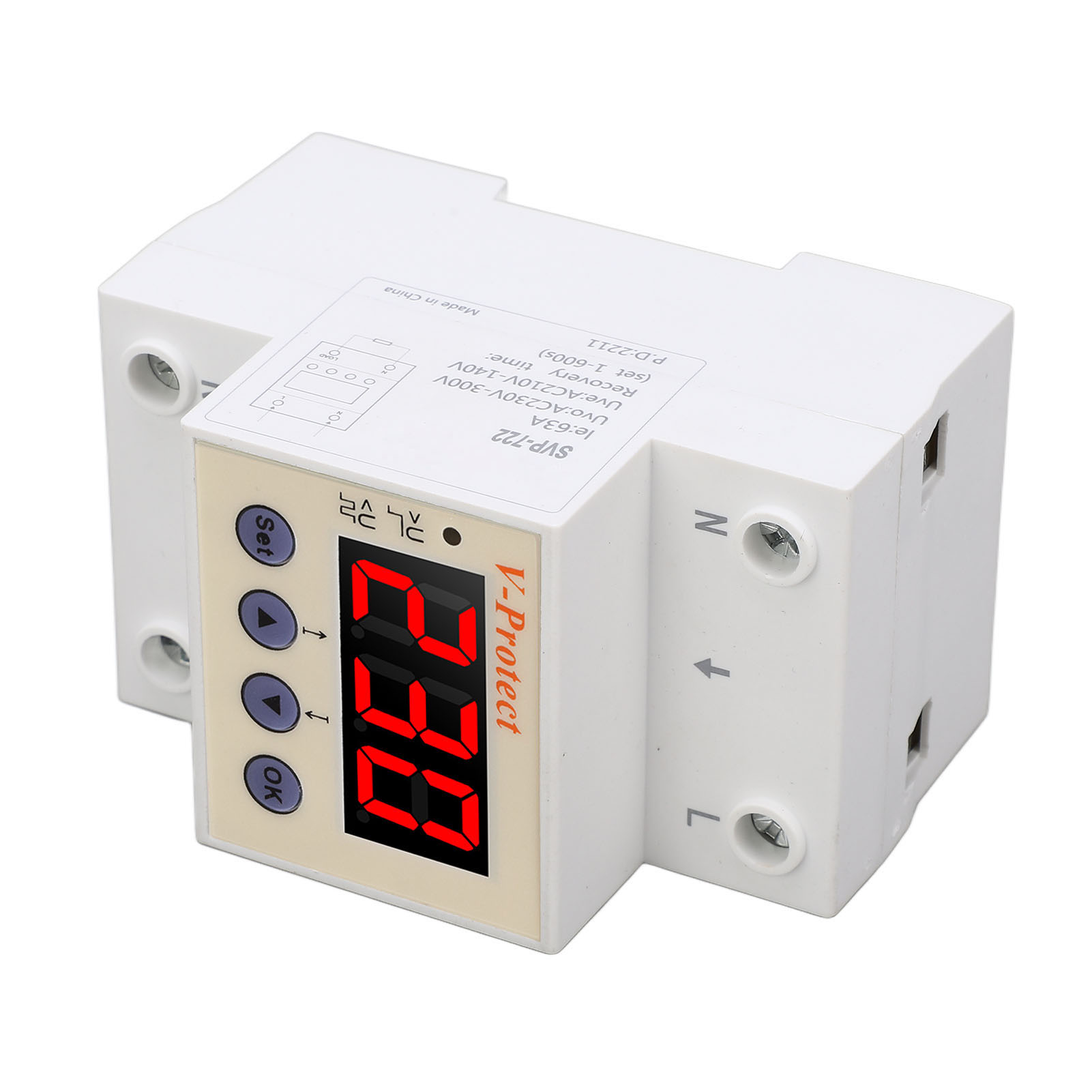 Überspannungs- Und Unterspannungsschutzgerät, Automatische Rückstellung, Einstellbar, Große Baugröße, Ac 220 V, 63 A