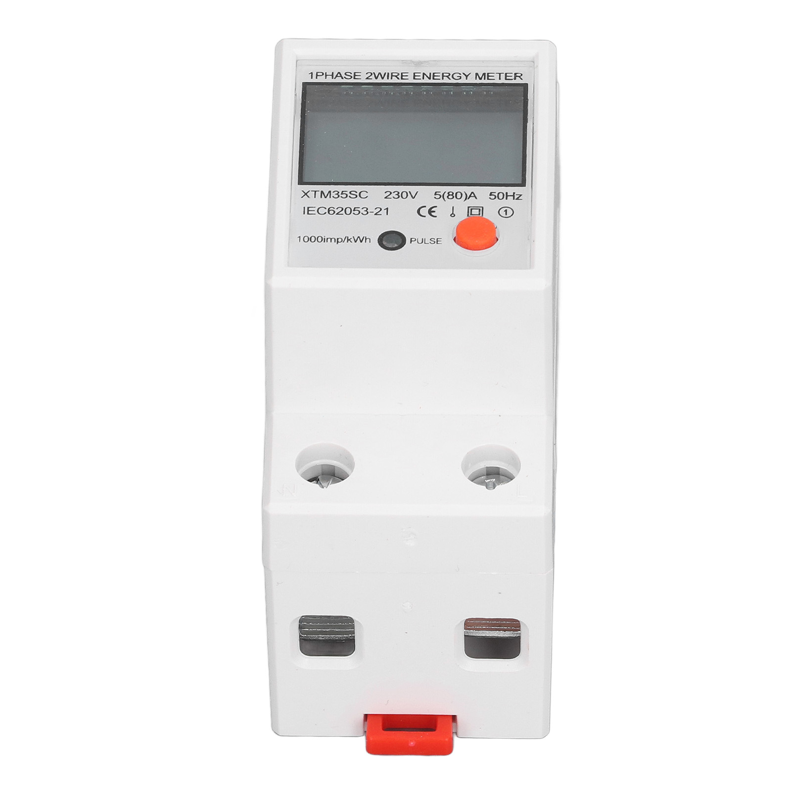 Einphasen-stromzähler Mit Weißem Lcd-display, 2p, Voltmeter Und Amperemeter, 230 V Dc