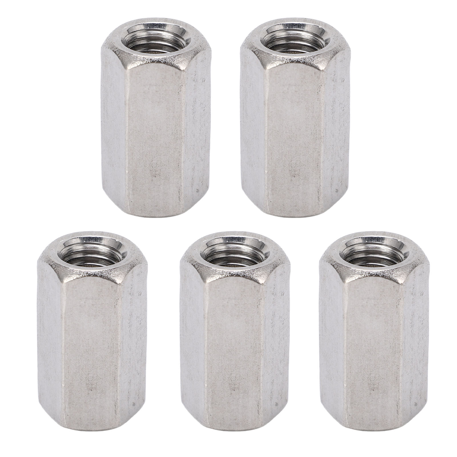 Satz Von 5 Metrischen Sechskant-verbindungsmuttern M12 X 1,75, 19 L35 Mm, Aus Edelstahl, Für Lange Stangen.