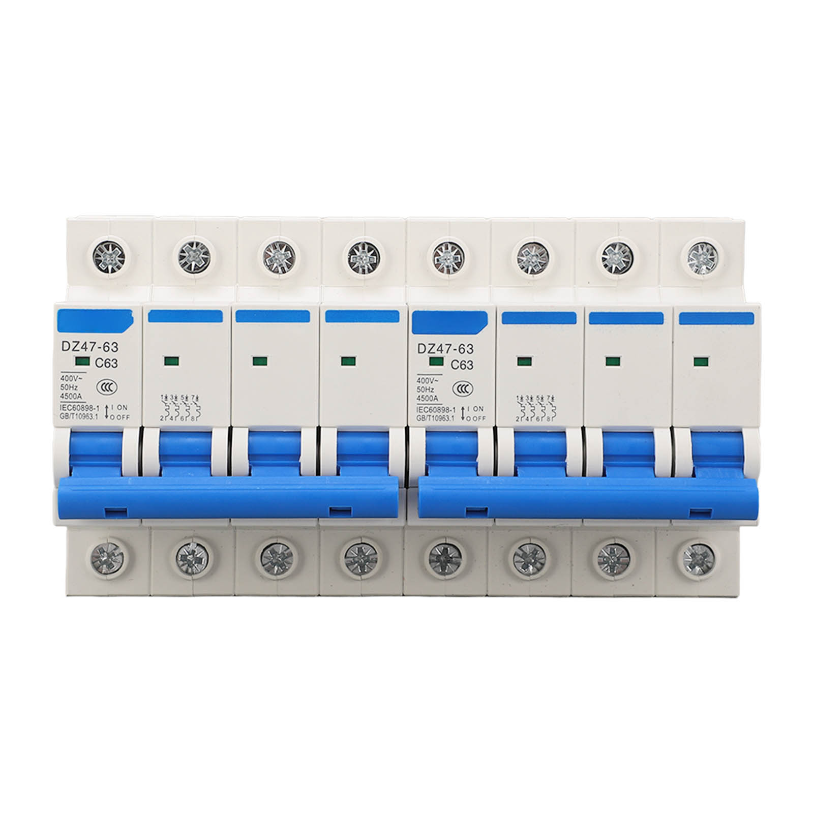 Miniatur-4p-schienen-leistungsschalter, Doppelter Luftumschalter, 63 A, 400 V