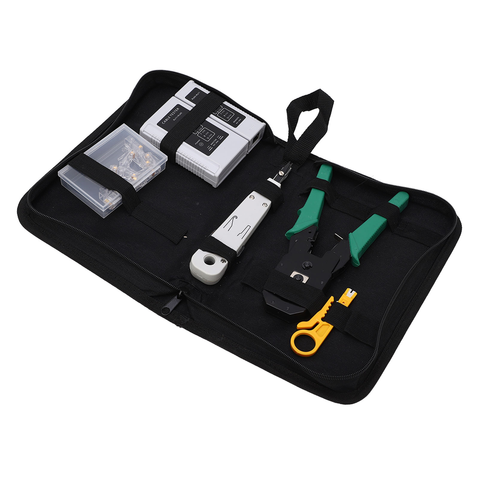 5-in-1 Profi-netzwerkwerkzeugset: Tragbares Crimpwerkzeug Für Cat5-, Cat5e- Und Cat6-ethernetkabel Mit Tester