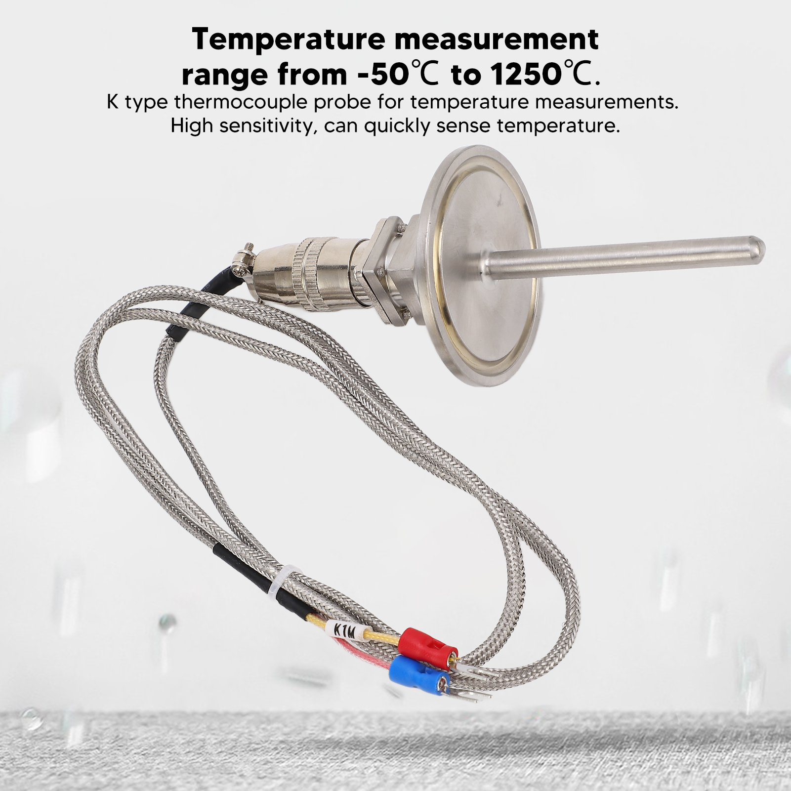 Thermoelement Typ K, Temperaturbereich -50 °c Bis 1250 °c, 6 Mm Durchmesser, 60 Mm Länge, 1 M Kabel, Temperaturfühler