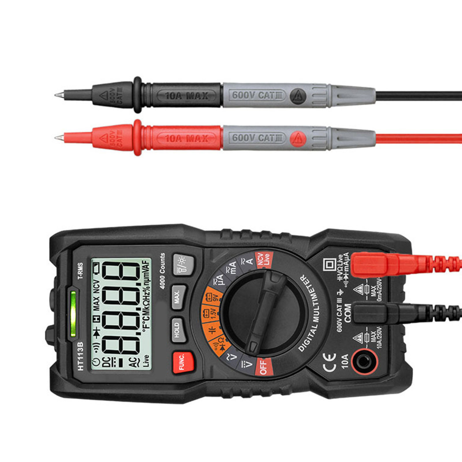 Hochpräzises, Multifunktionales, Intelligentes Digitales Multimeter Mit Automatischer Bereichswahl, Tragbares Gerät Ht113b (englisch)
