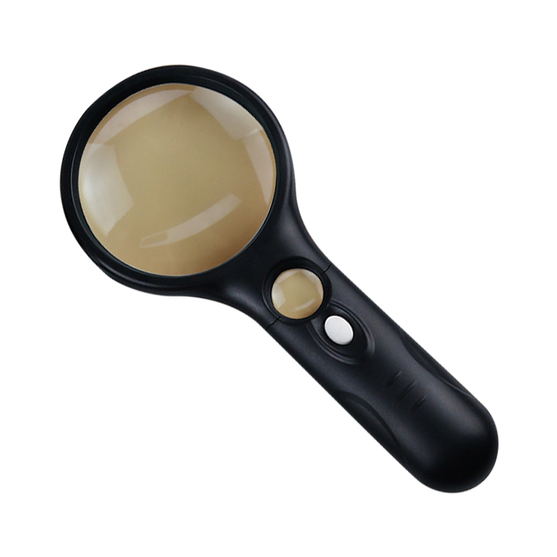 3- Bis 45-fache Handlupe Mit Led-licht Für Kinder Und Senioren, Schwarz