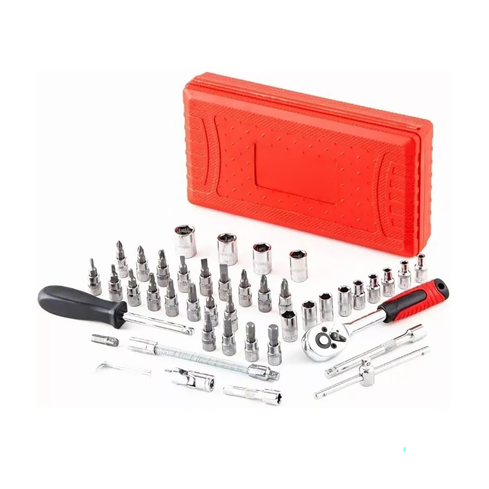 46-teiliger 1/4"-steckschlüsselsatz Für Kfz-reparaturen, Aus Rostbeständigem Chrom-vanadium-stahl, Mit Ratsche Und Mechaniker-werkzeugset