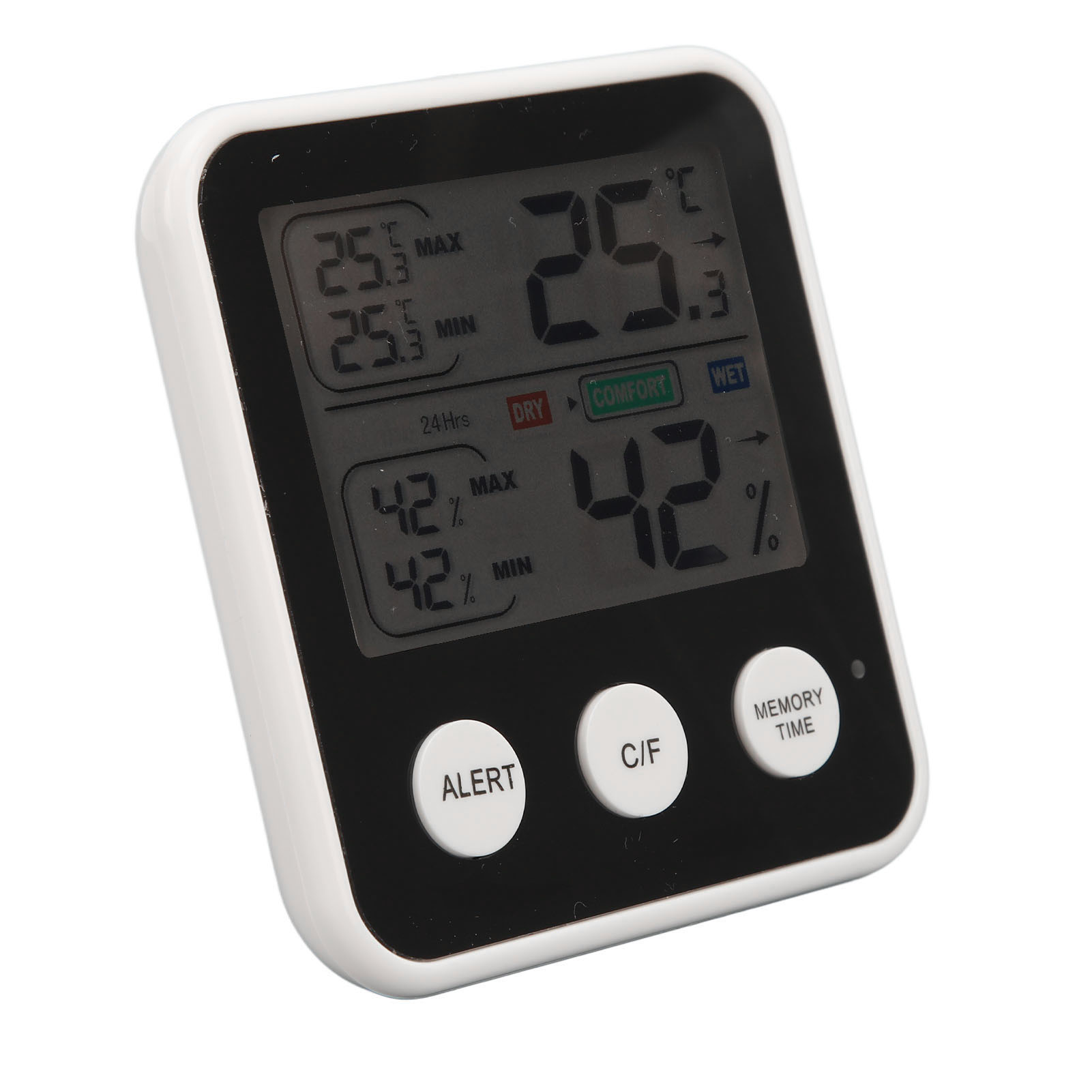 Digitales Lcd-thermometer-hygrometer, Temperatur- Und Feuchtigkeitsanzeige, Schwarzes Hygrothermograph