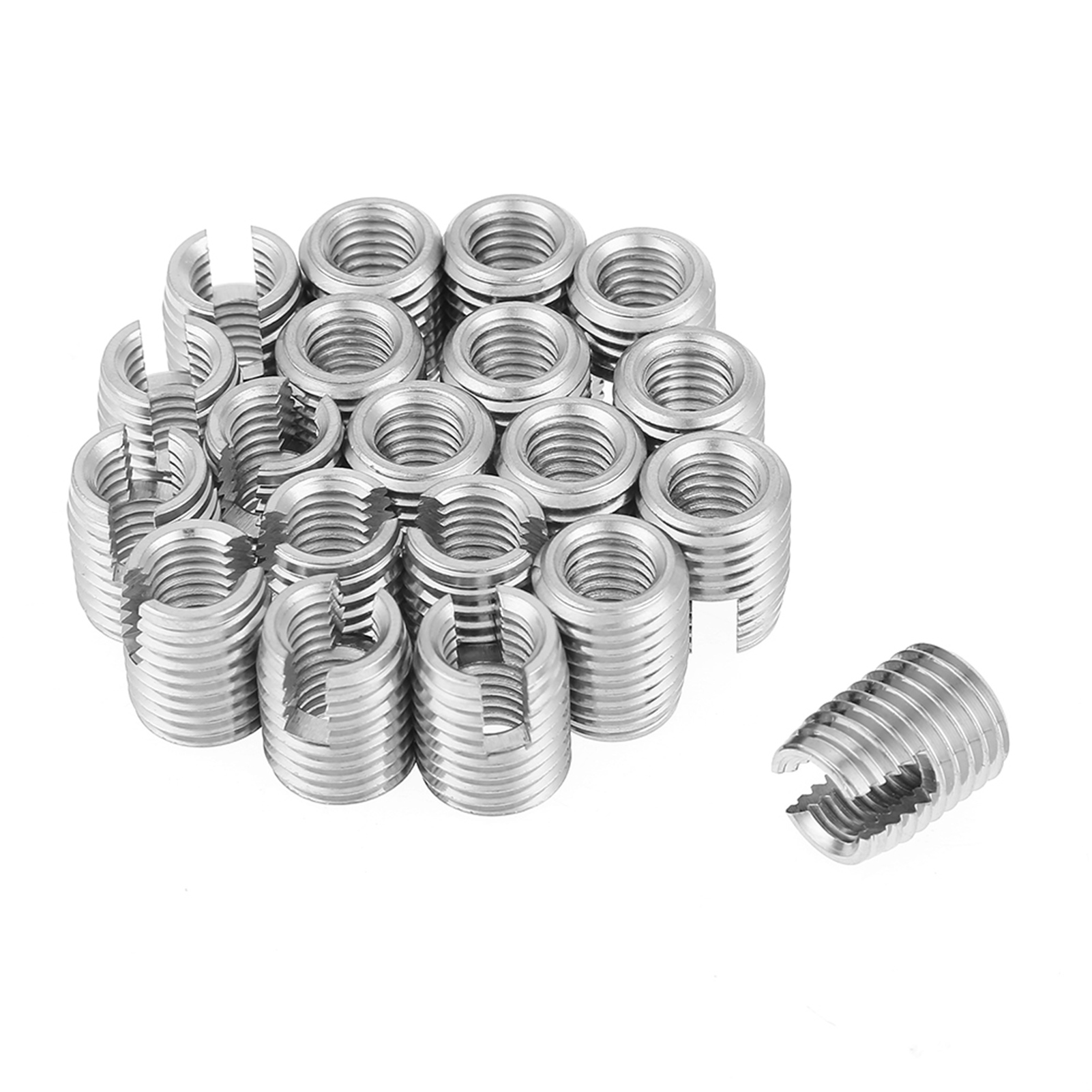 Packung Mit 20 M8 X 15 Mm Gewindeeinsätzen Aus Edelstahl Sus303, Schlitzschrauben Für Bleche, Für Holz Und Metall, Korrosionsbeständig
