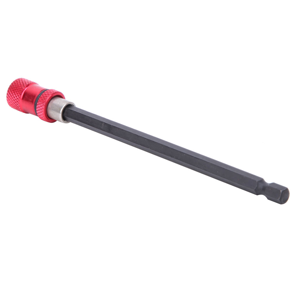 Magnetischer Bithalter Aus Rotem Edelstahl, 1/4-zoll-schnellwechsel-verlängerungsschaft, 150 Mm