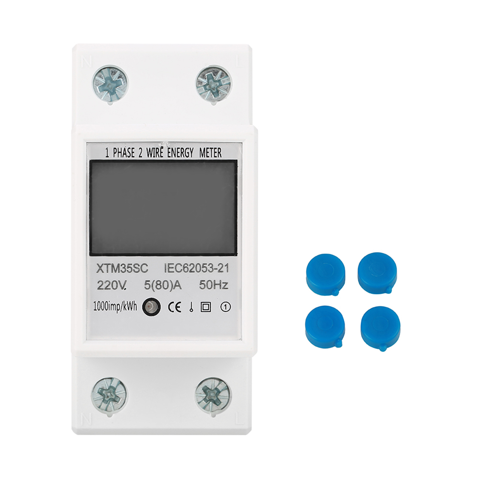 Einphasen-digitalstromzähler 220 V 5 (80) A 2-leiter 2p Din-schiene, Kwh-verbrauchsmessung