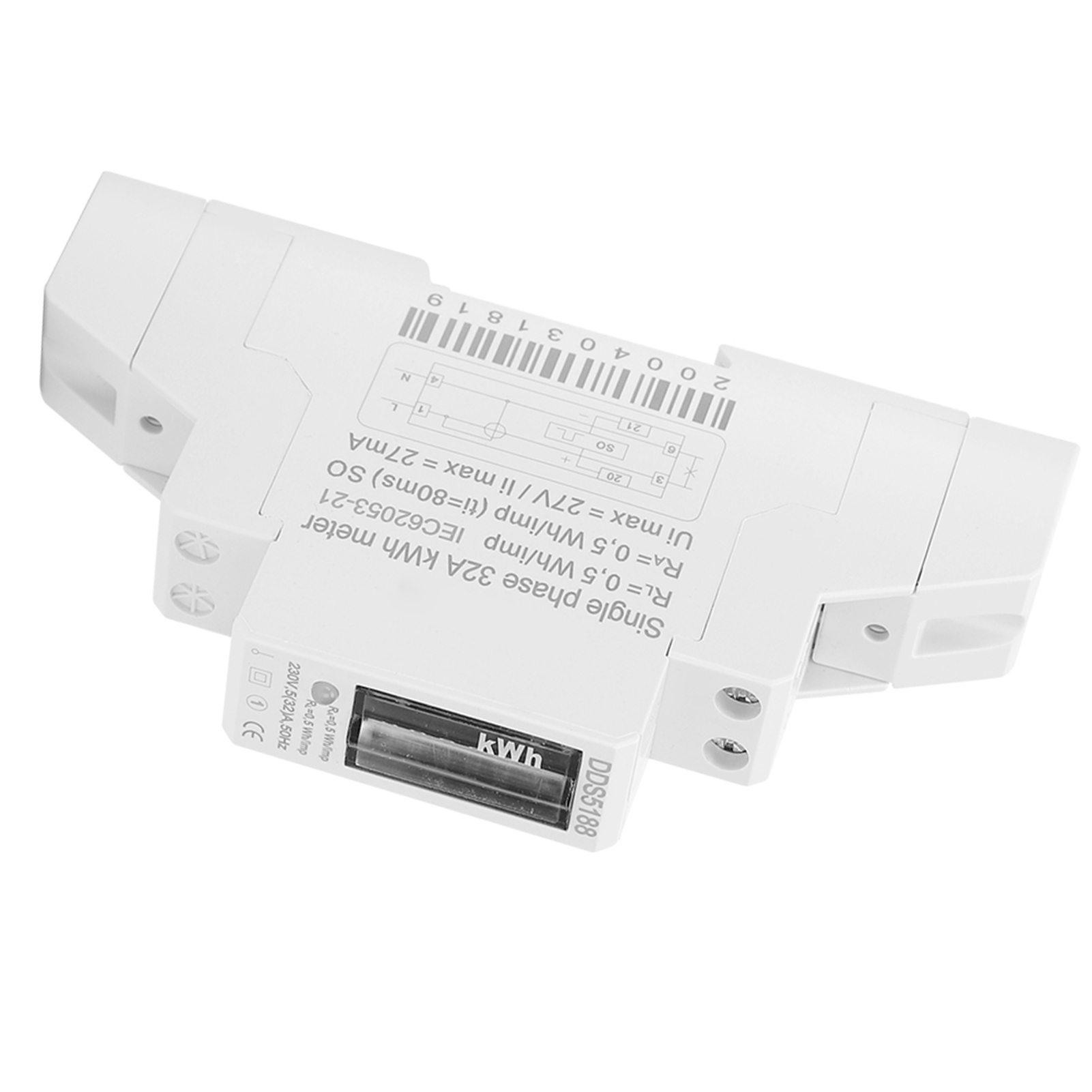 Dds5188 Einphasen-smart-stromzähler, Präzise Verbrauchsmessung 230 V 5 (32) A 50 Hz, Hochzuverlässiger Wattstundenzähler