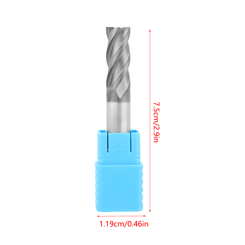 12x75mm Vollhartmetall-fräser, Gerader Schaft Mit 4 Zähnen, Hartmetall-schneidkante, Fräswerkzeug