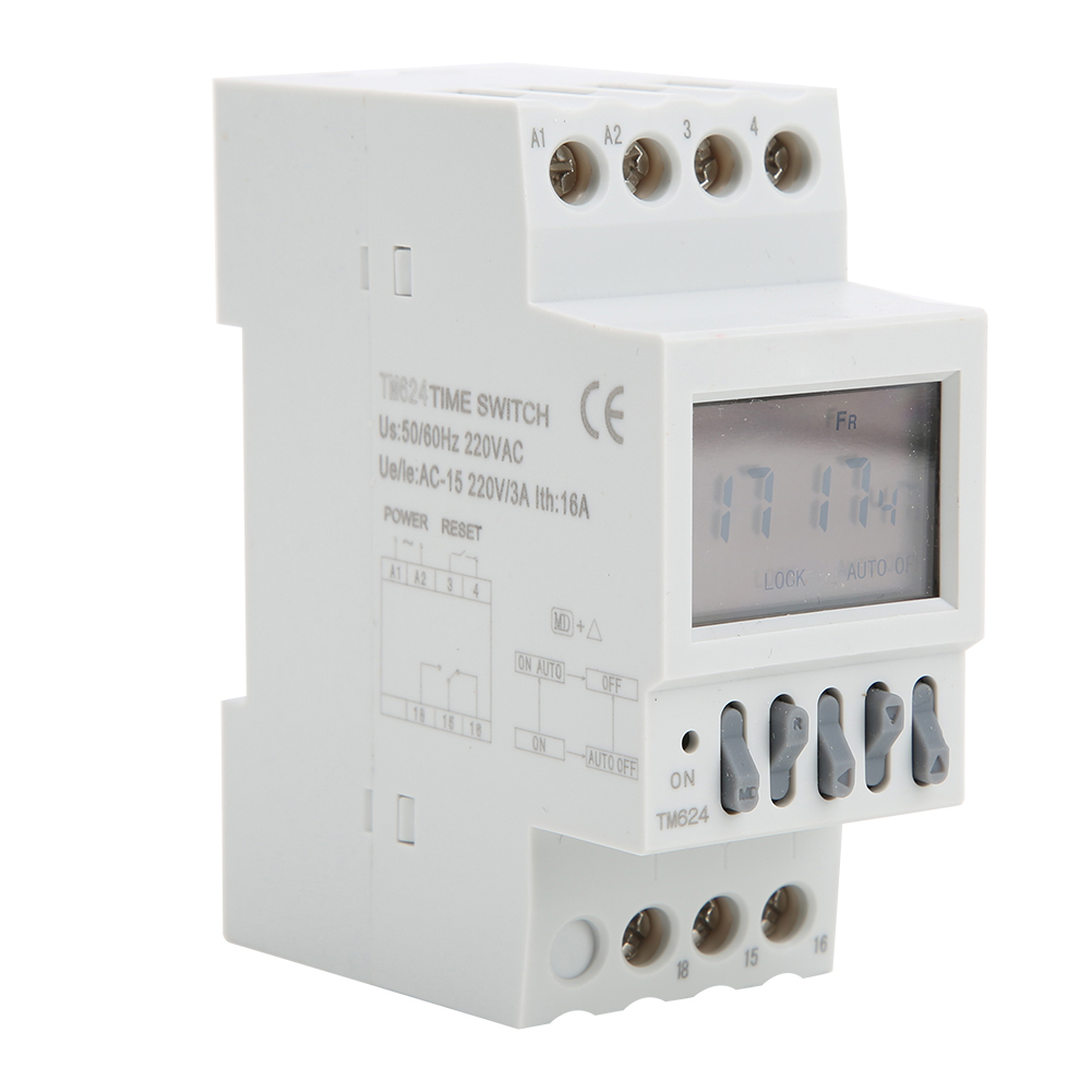 Tm624 Digitale Zeitschaltuhr, 40-programm-timer, Verzögerter Alarm, 220-v-din-schienenmontage