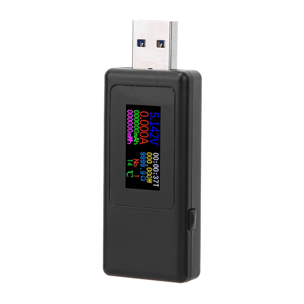 4-stelliger Usb-ladegerättester, Spannungs- Und Strommesser, Batterievoltmeter Und Amperemeter, Timeranzeige, Weiß/schwarz, Hohe Präzision