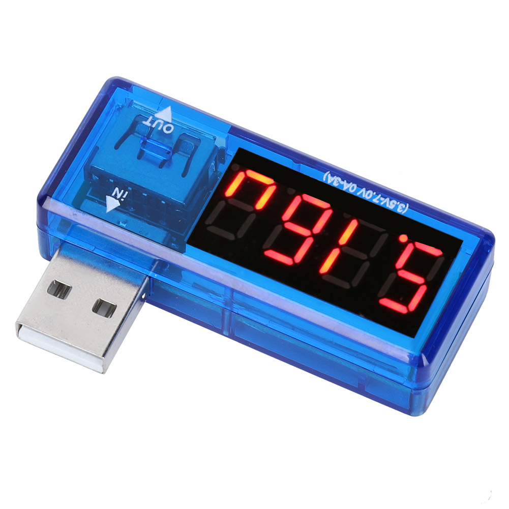 Set Mit 2 Usb-testern: Spannungs-, Strom-, Voltmeter, Amperemeter, Tragbares Handy-ladegerät, Blaue Diagnosegeräte
