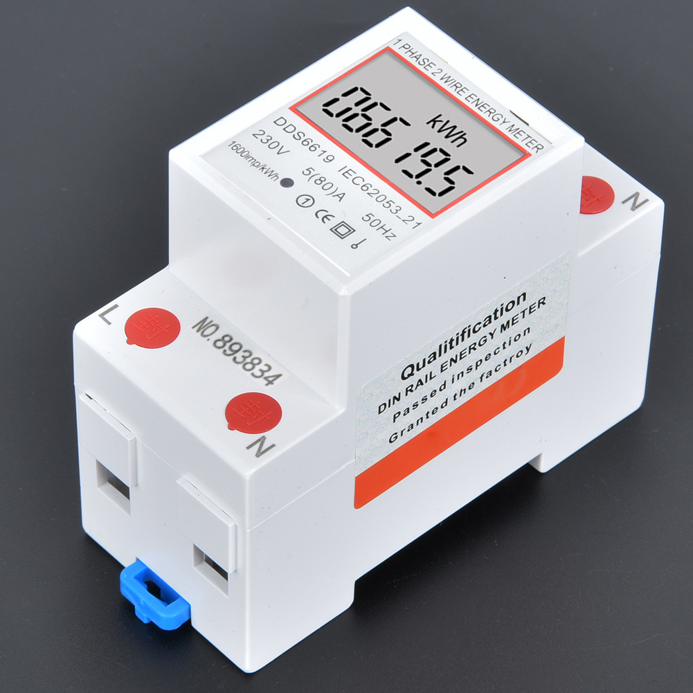 Intelligenter Einphasen-stromzähler 2p Din-schiene 230v, Energiezähler Dds6619-005, Präzises Stromverbrauchsgerät, Leistungsmessgerät Für Schalttafeln, Digitaler Zähler Mit Unterputzmodul.