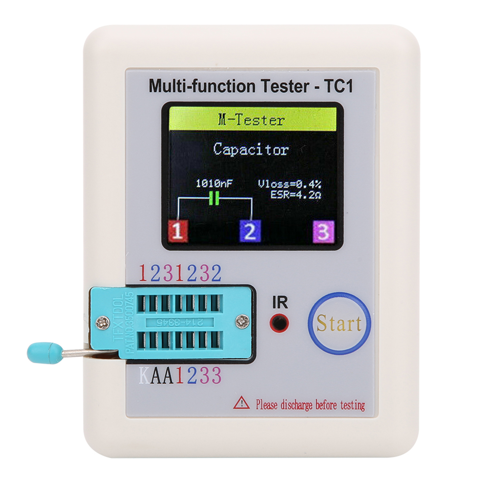 Tc1 Multifunktions-transistortester Mit 1,8-zoll-tft-display, Lcr-meter Für Kondensatoren, Dioden Und Elektronische Bauteile